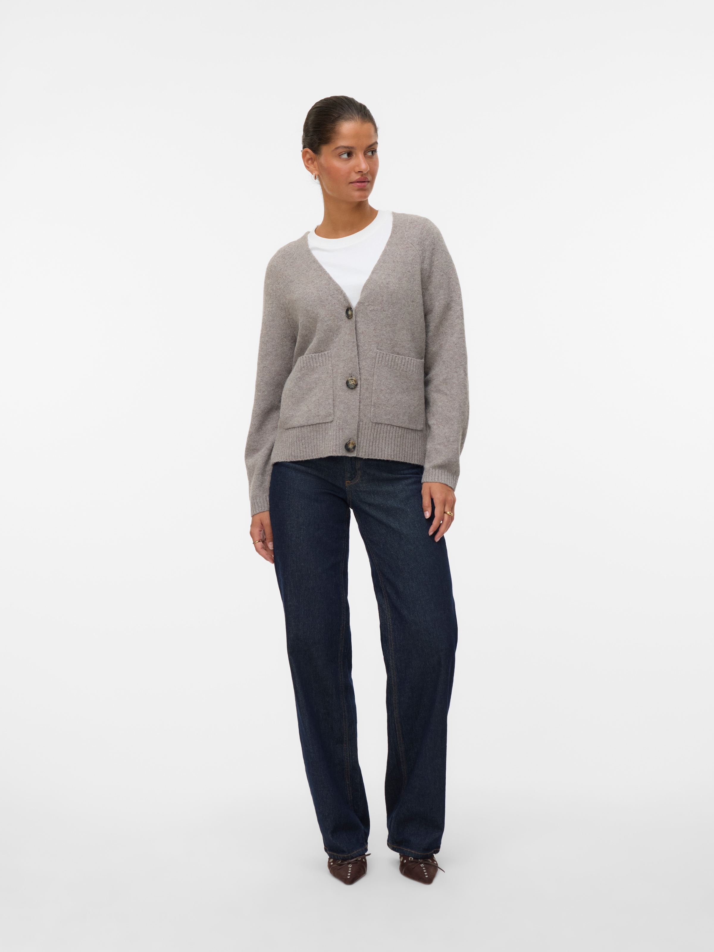 Vero Moda Strickjacke »VMBOOM LS V-NECK BUTTON CARDIGAN GA NOOS«