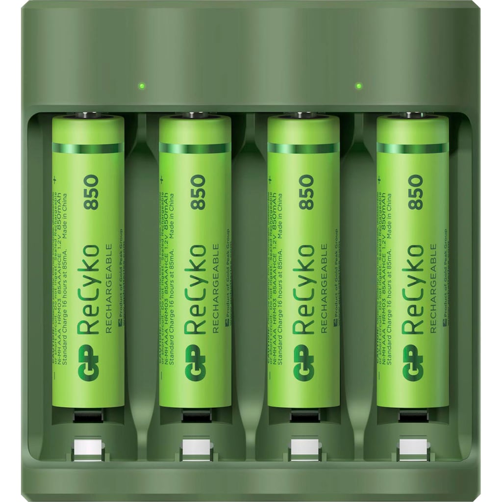 GP Batteries Akku-Ladestation »USB-Akkuladegerät B421 inkl. 4x ReCyko AAA Akkus je 850 mAh«