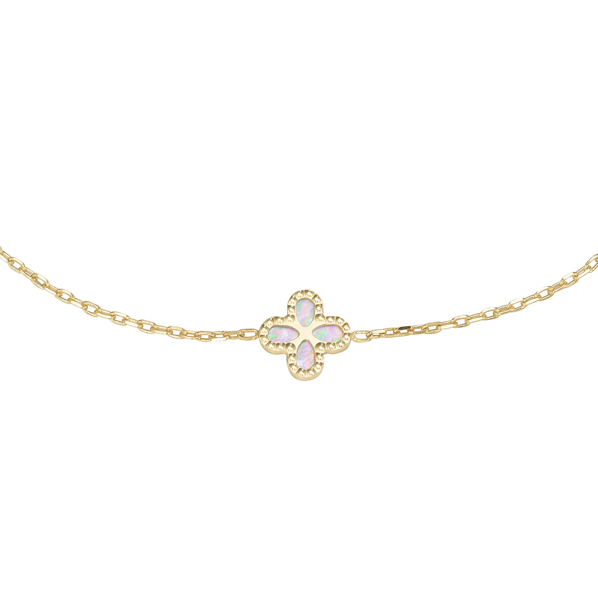 Luigi Merano Armband »Armband Blüte mit Onyx- oder Perlmutt-Einlage, Gold 375«