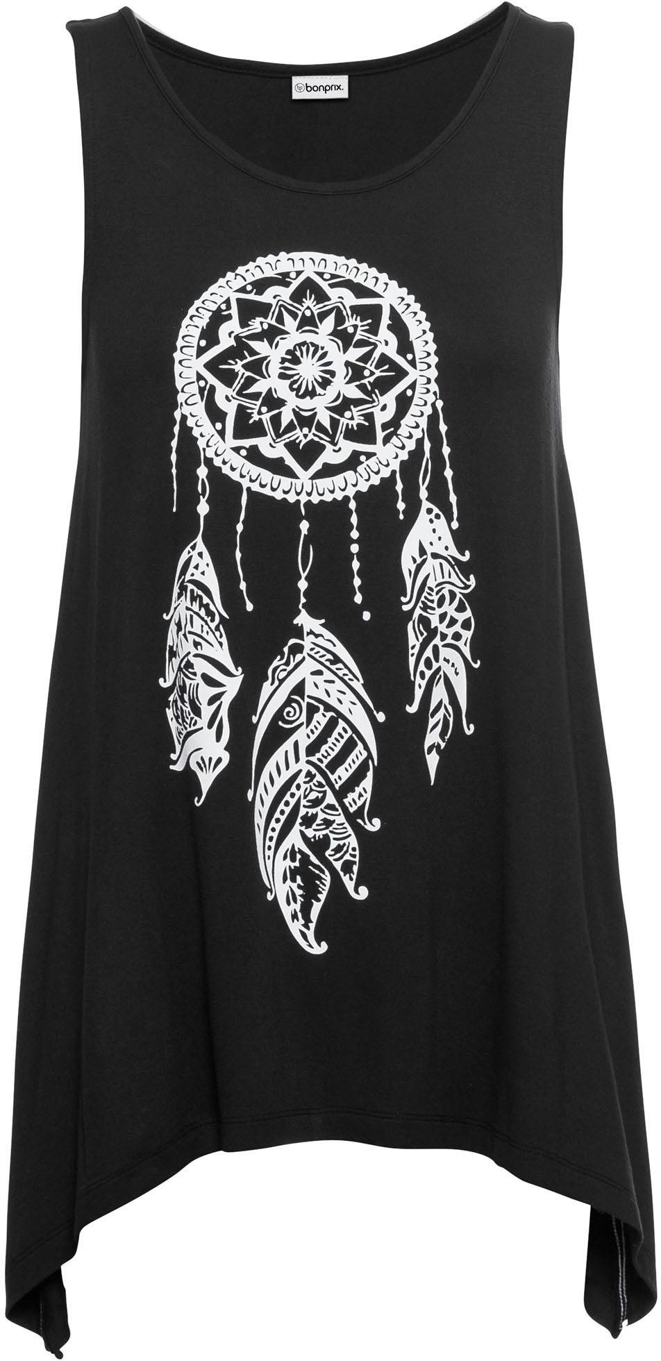 bonprix Longtop »Long-Top aus softer Viskose« ausgestellte Passform, ohne Ärmel, aus Viskose mit Elasthan