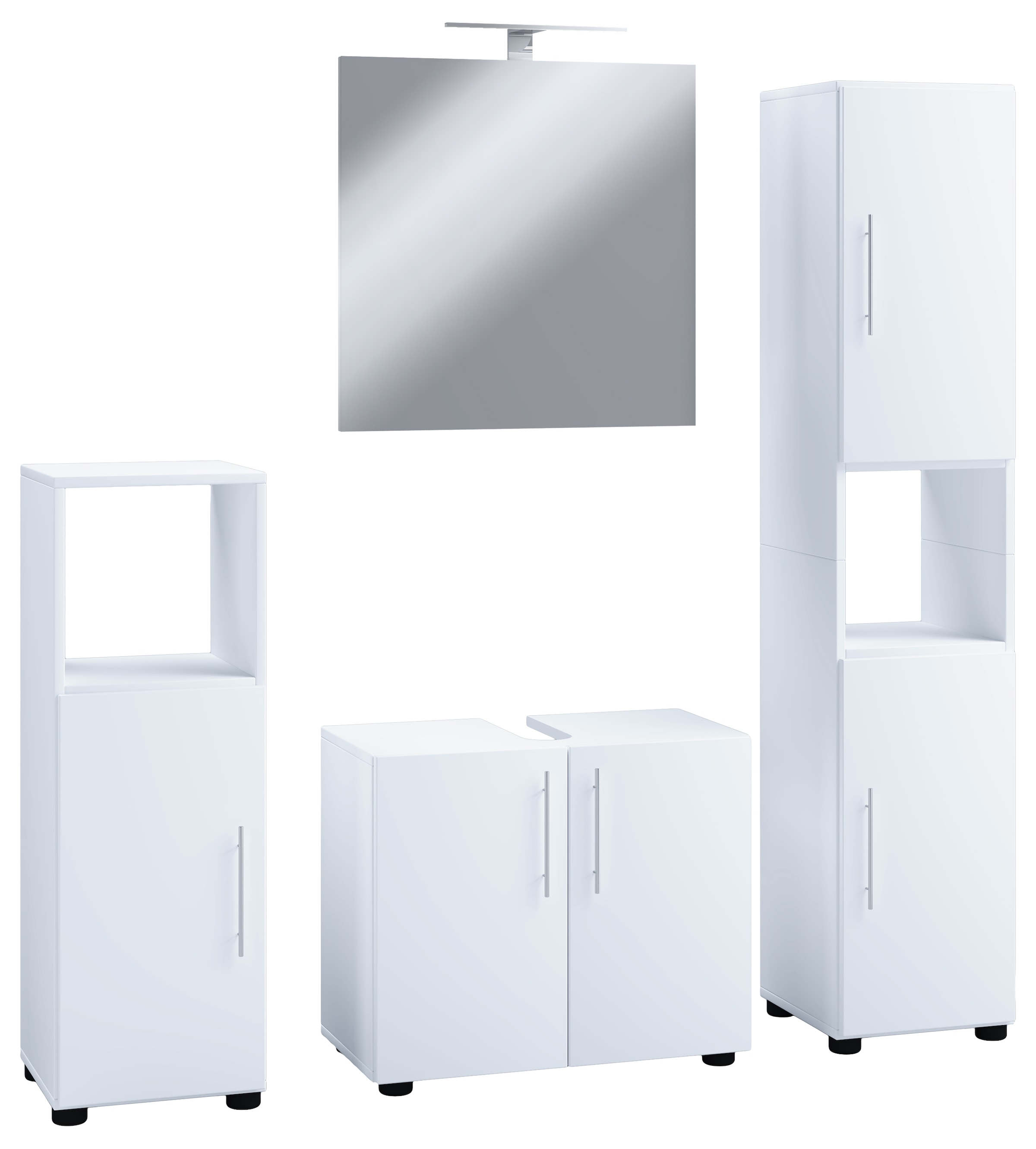VCM Badmöbel-Set »4-tlg. Badmöbel Set Komplett Badschrank Flandu II« 4 Stk. tlg.