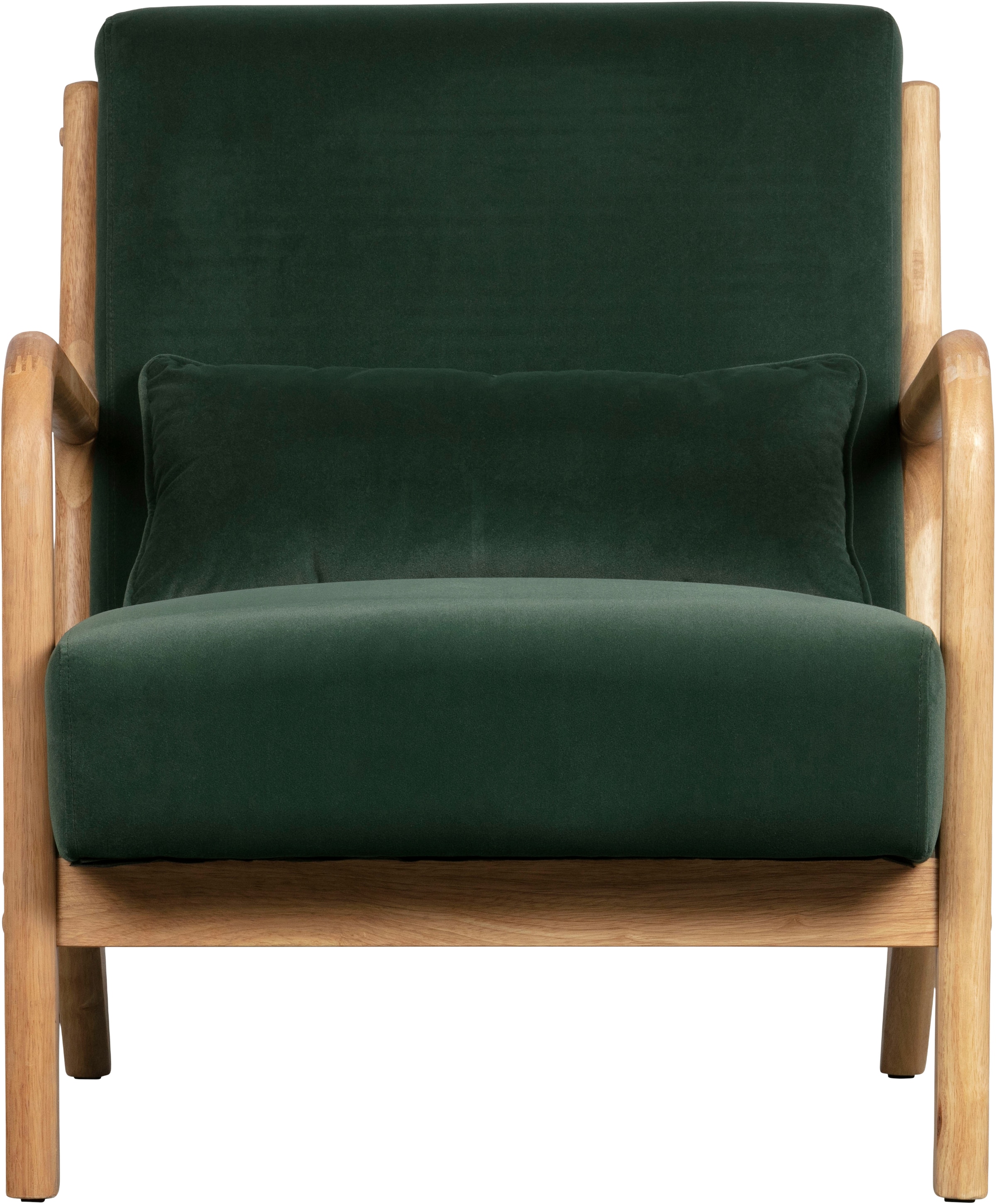 WOOOD Loungesessel »Mark mit Gewebtem Bezug und Gummibaumholz-Rahmen B 67 x T 82 x H 75 cm« Gute Verschleißfestigkeit, Tragkraft 135 kg, separates Rückenkissen