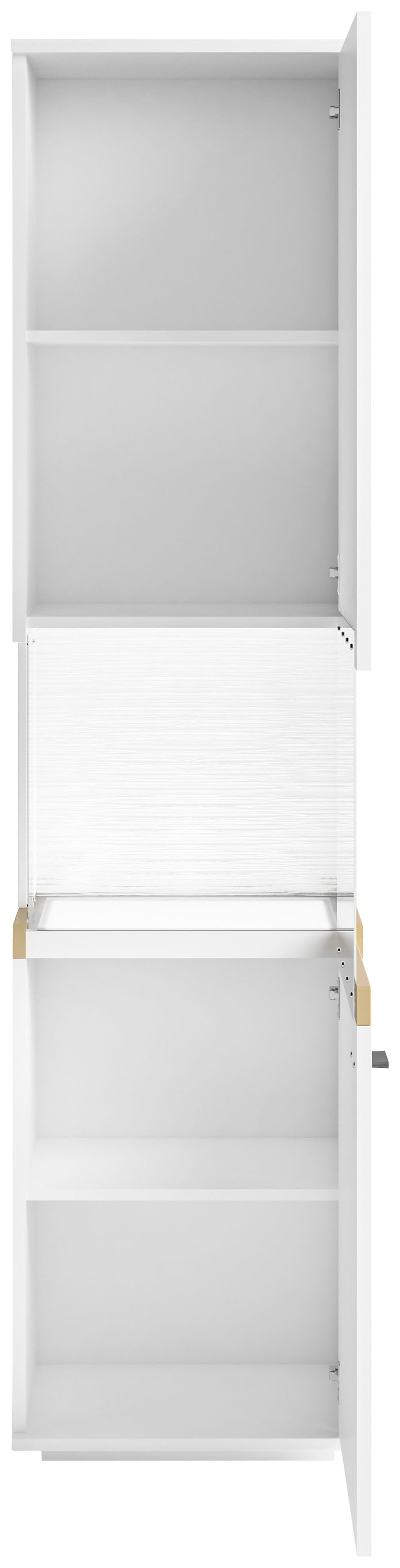 set one by Musterring Glasvitrine »Lancaster«, Farben weiß oder grau mit Eicheabsetzung, mit LED-Beleuchtung