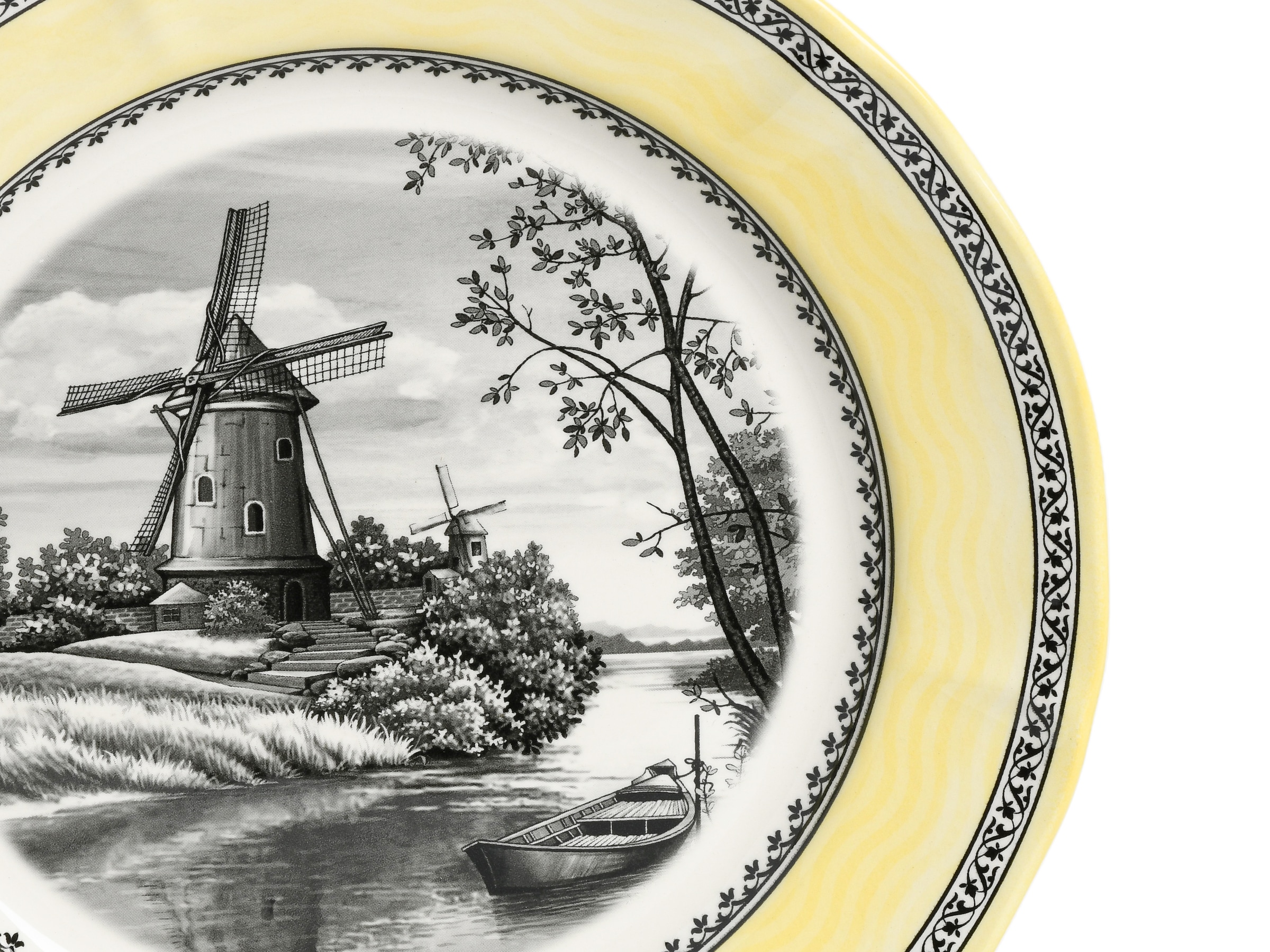 CreaTable Teller-Set »Windmühle Gelb, Teller Set 18-tlg« Traditionell, Nostalgie