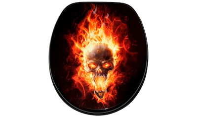 WC-Sitz »Totenkopf in Flammen«