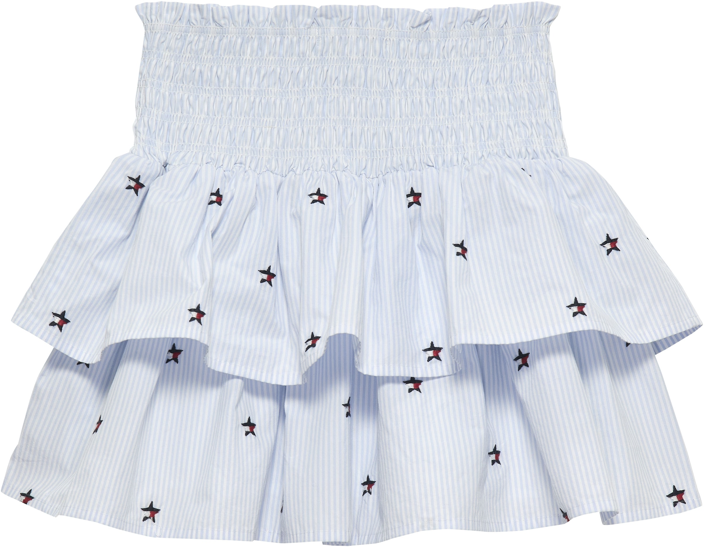 Tommy Hilfiger Stufenrock »STAR STRIPES SKIRT« Kinder bis 16 Jahre, gesmoktes Bündchen, bestickt