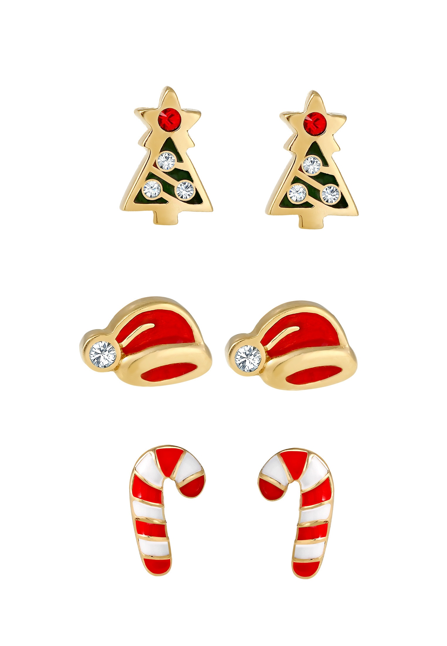 Elli Ohrstecker-Set »Ohrringe X-mas 3er Set Süß 925 Silber, mit Kristallen von Swarovski®«