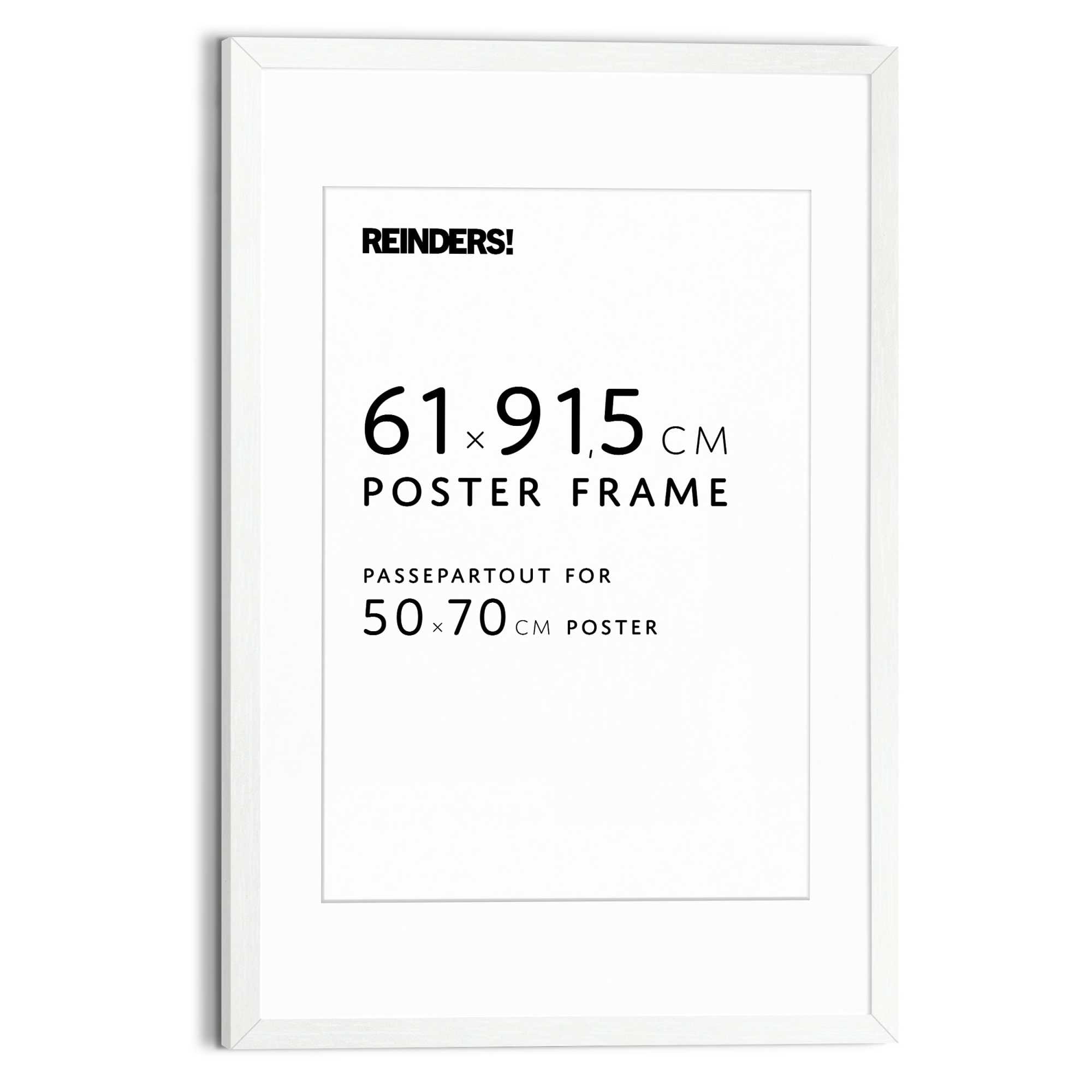 Reinders! Bilderrahmen »Bilderrahmen Poster 61x91,5 oder 50x70« für 1 Bilder Wohnzimmer - Weiß - MDF - 64,5x95 cm in weiß, Größe B/H/T: 64,5 cm x...