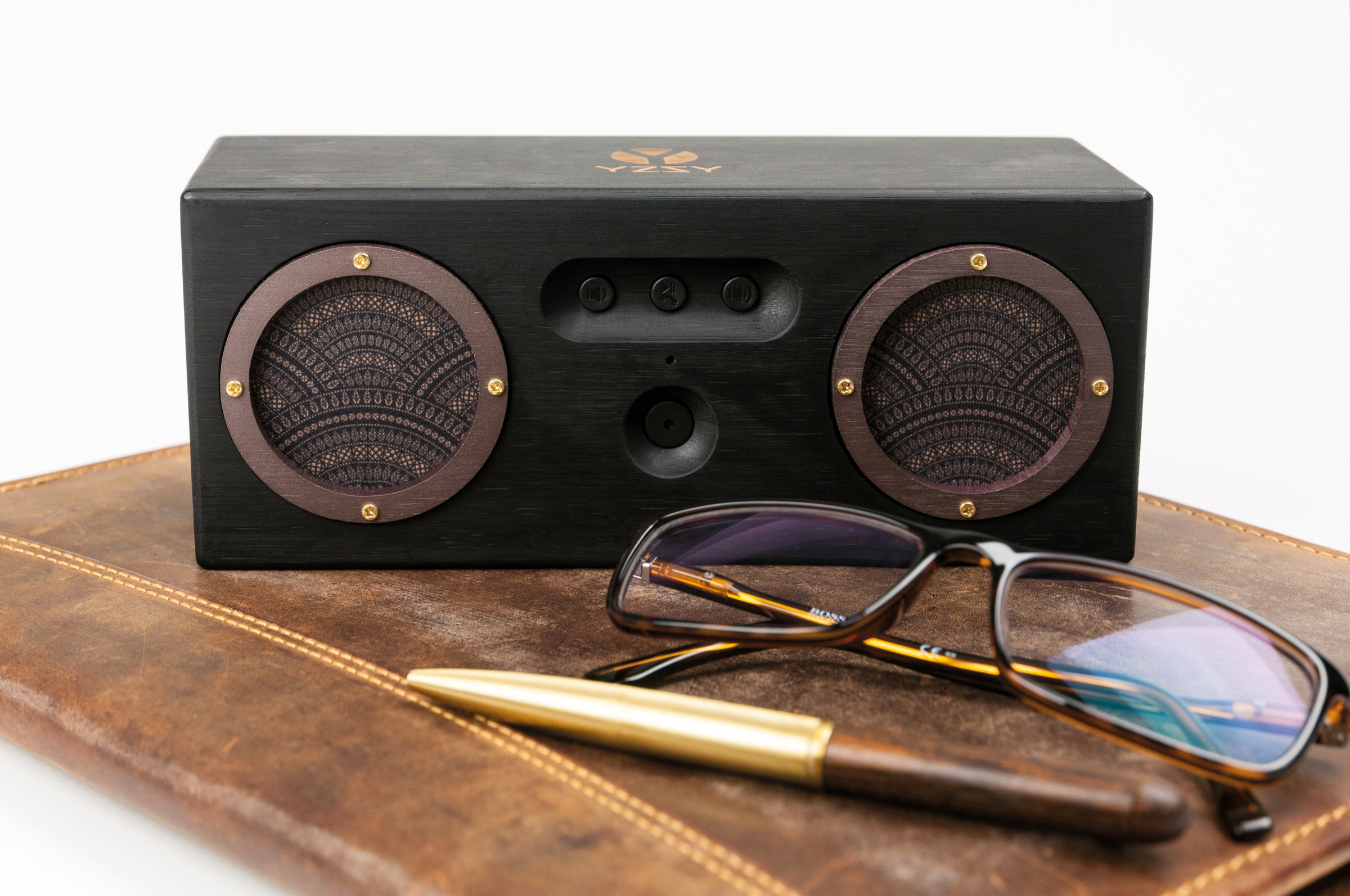 Tragbarer Bluetooth Lautsprecher Holz Bambus Bamboo Boxen »Aux...