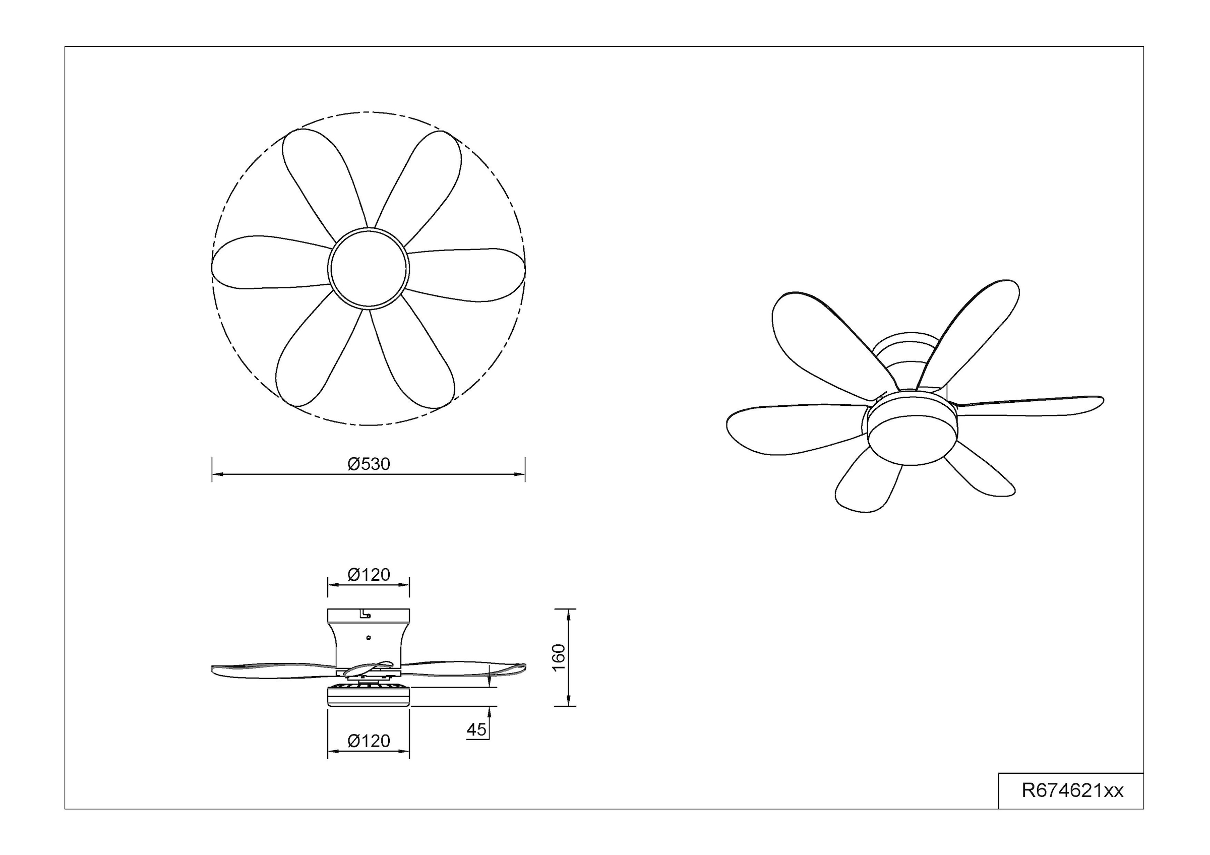 REALITY Leuchten LED Deckenleuchte »LUND mit Ventilator, Deckenventilator mit Licht inkl Fernbedienung« LED-Board 1 Stk. warmweiß - kaltweiß 3 Geschwindigkeiten Timer Vor- & Rücklauf LED dimmbar CCT Nachtlicht