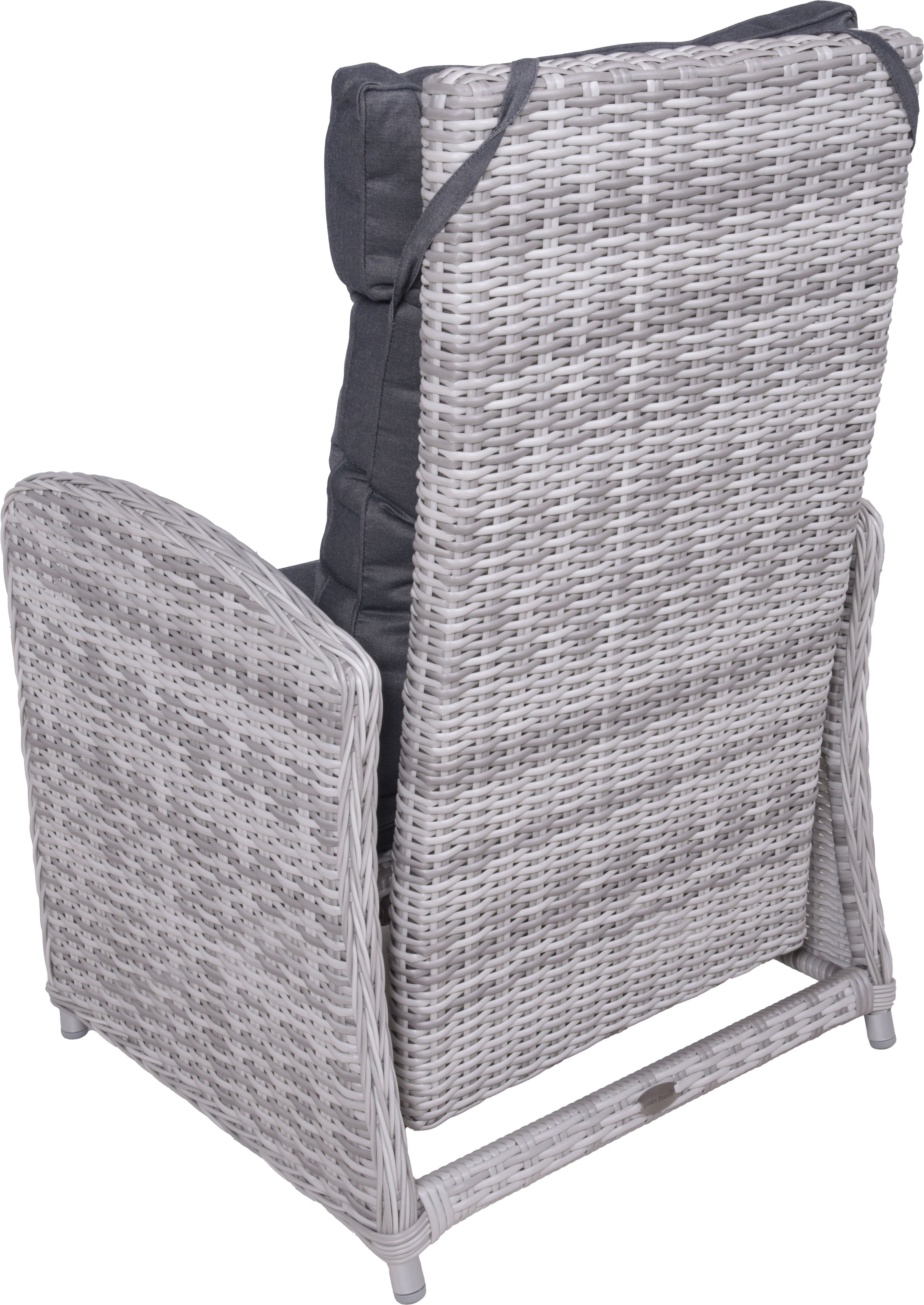Garden Pleasure Garten-Essgruppe », Tischgruppe »LYON« grau« Set,  2 Sessel, 1 Bank, 2 Hocker, Tisch LxB: 122x72 cm, inkl Auflagen