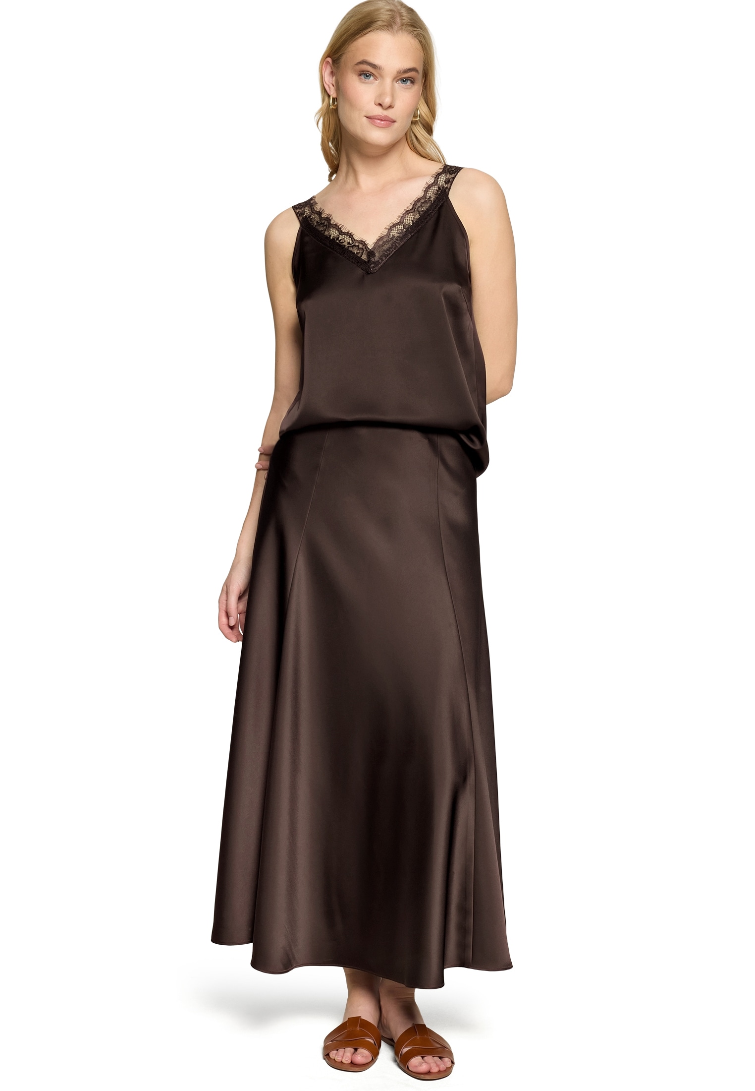 Zero Spitzenbluse »Basic-Top mit V-Ausschnitt«