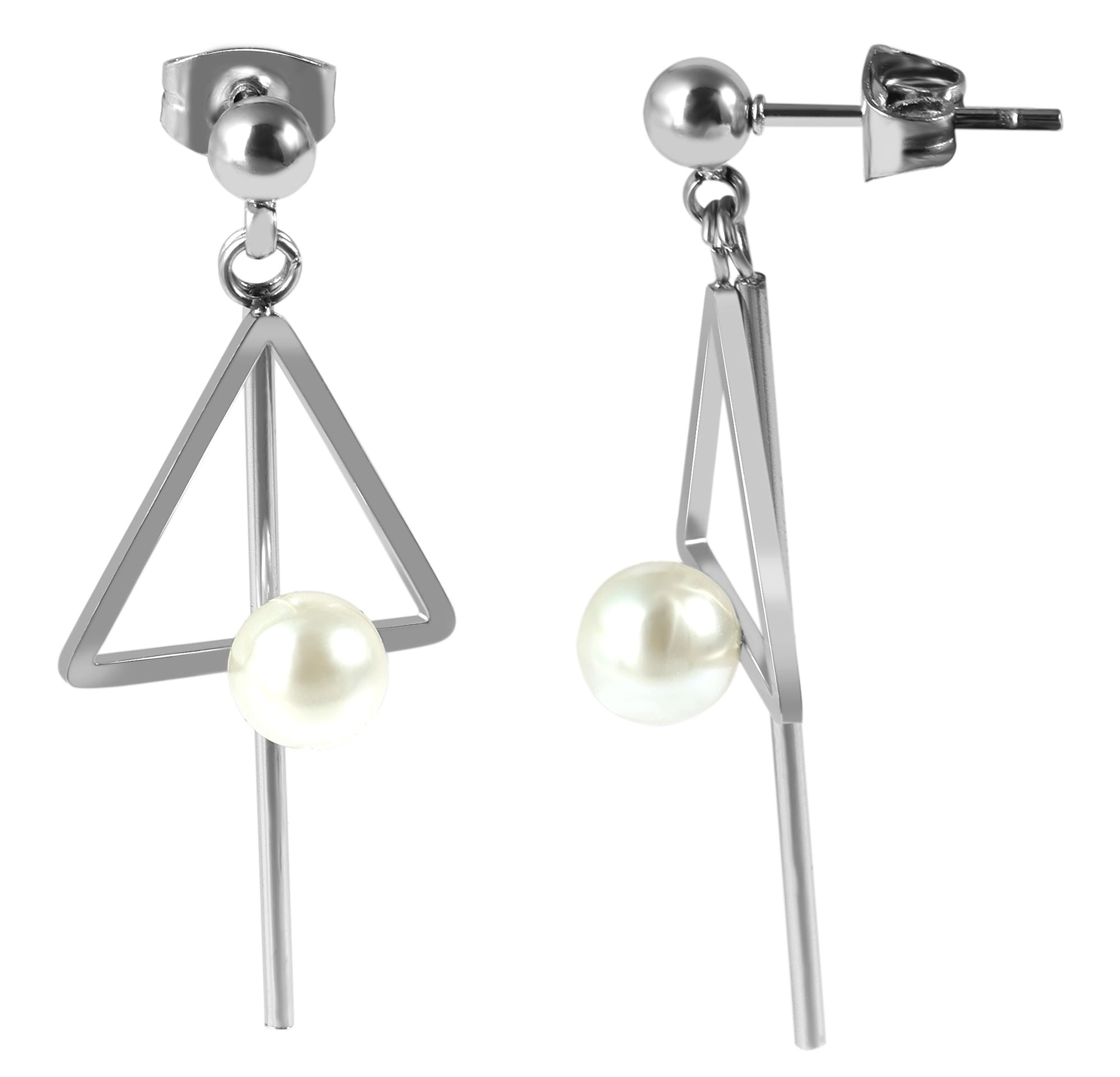 Adelia´s Paar Ohrstecker »Edelstahl Ohrringe Ohrstecker mit schimmernder Perle« Perle, silberfarben