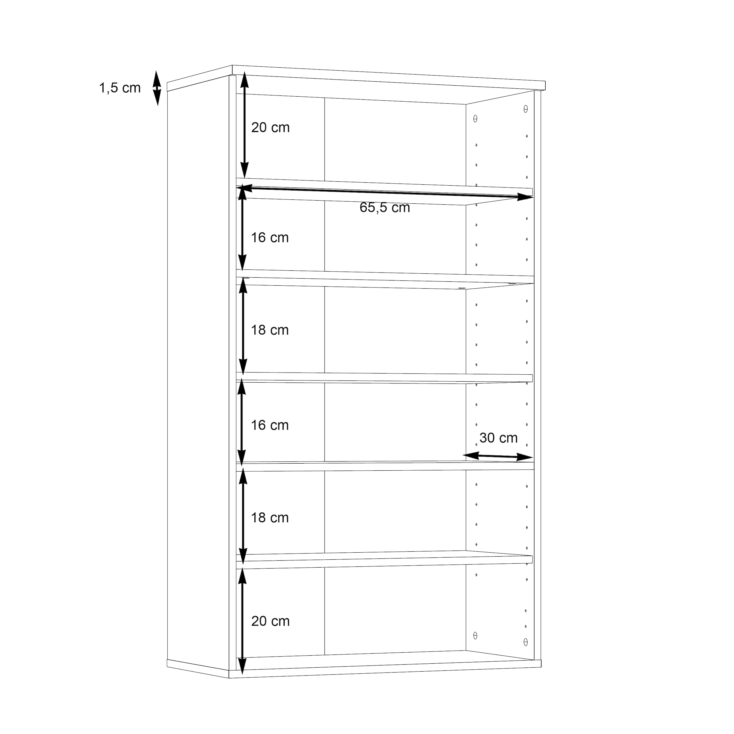 FORTE Schuhschrank »Boots«, (B/T/H 69/34/120 cm), Schuhkommode ca. 18 Paar Schuhe, Breite ca.69cm