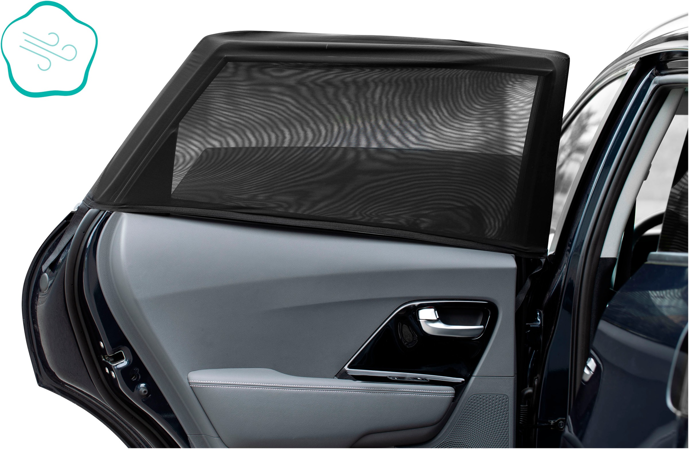 Fillikid Autosonnenschutz »SNCS0001 Window Sock - Sonnenschutz fürs Auto«, (Set, 2 St.), leicht anzuziehen wie eine Socke