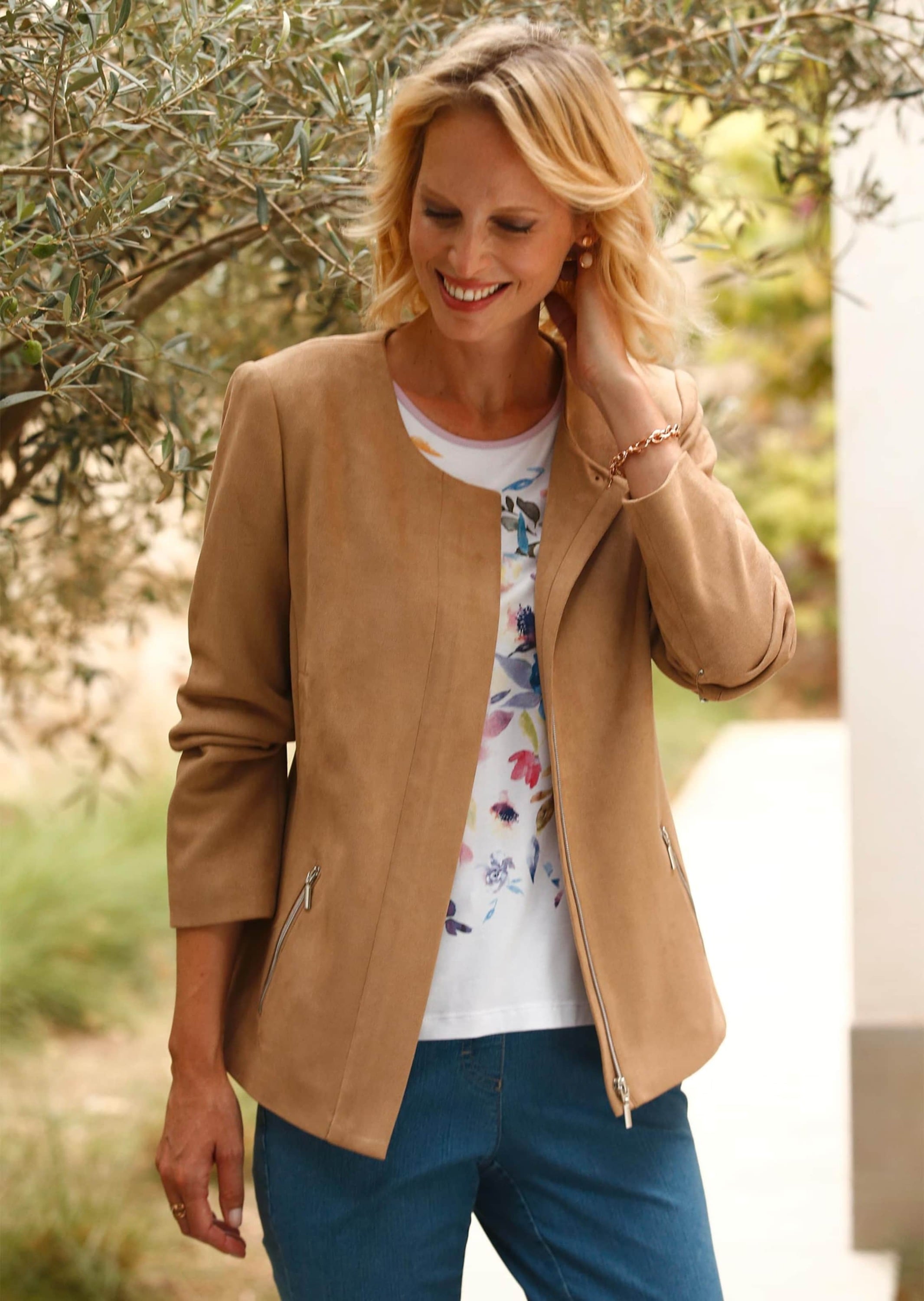 GOLDNER Kurzjacke »Kurzgröße Ausdrucksstarke Lederimitatjacke mit supersoftem Griff«