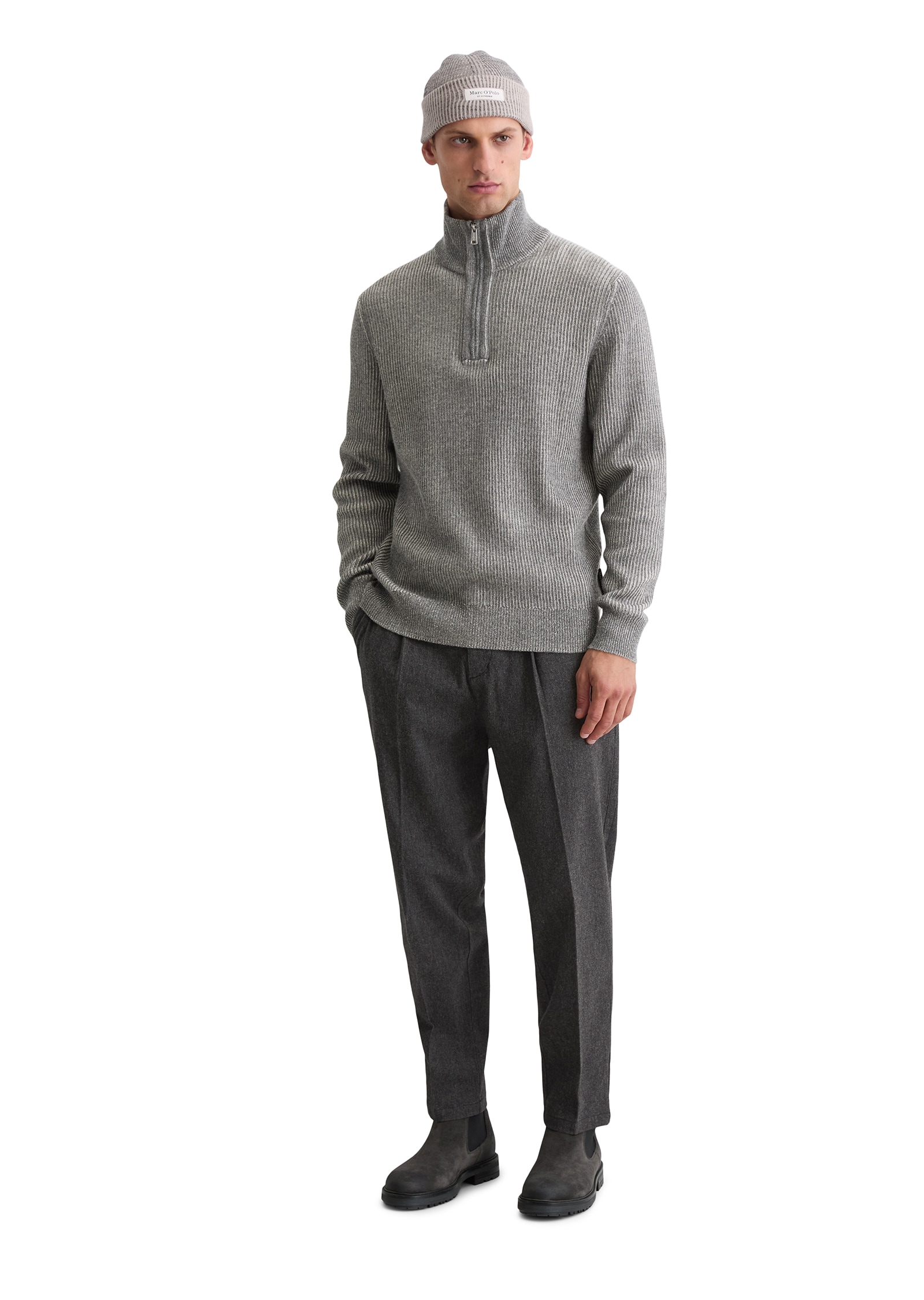 Marc O'Polo Troyer, Stehkragen, regular fit, Bi-Color-Look