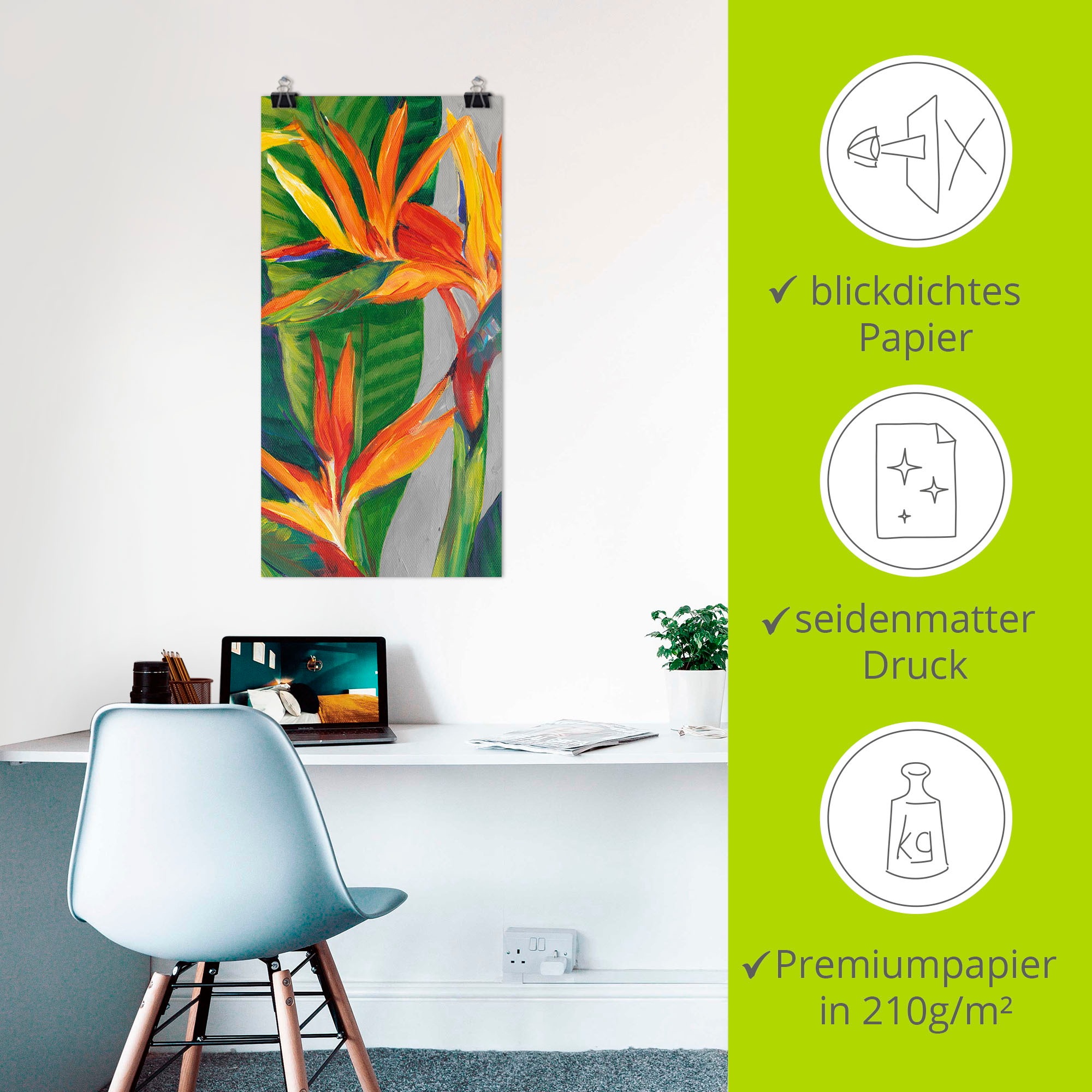 Artland Wandbild »Paradiesvogel II«, Pflanzen, (1 St.), als Alubild, Outdoorbild, Leinwandbild, Poster in verschied. Größen