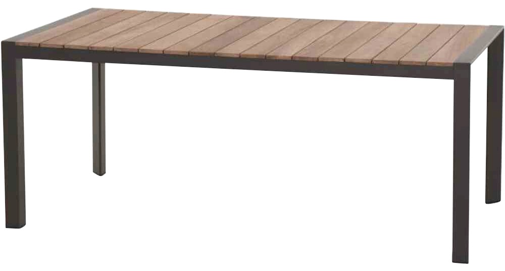 Siena Garden Garten-Essgruppe »Savona«, (7 tlg., 1x Tisch 180x90 cm, 6x Sessel), Aluminium, Teak FSC 100%, geeignet für 6 Personen