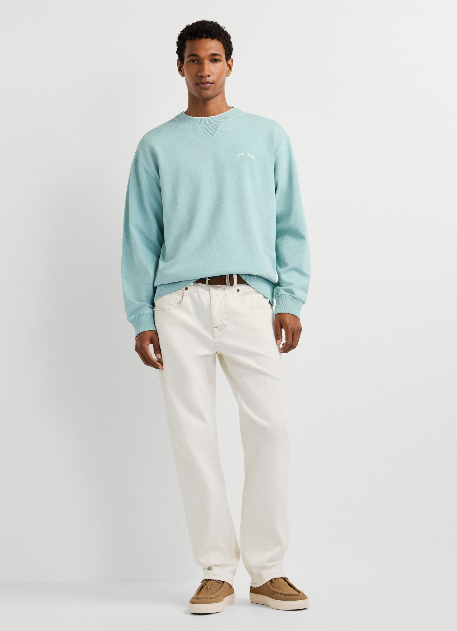 Pepe Jeans Sweatshirt »JOHN CREW«, mit Rippeinsatz am Rundhals, Logoschriftzug
