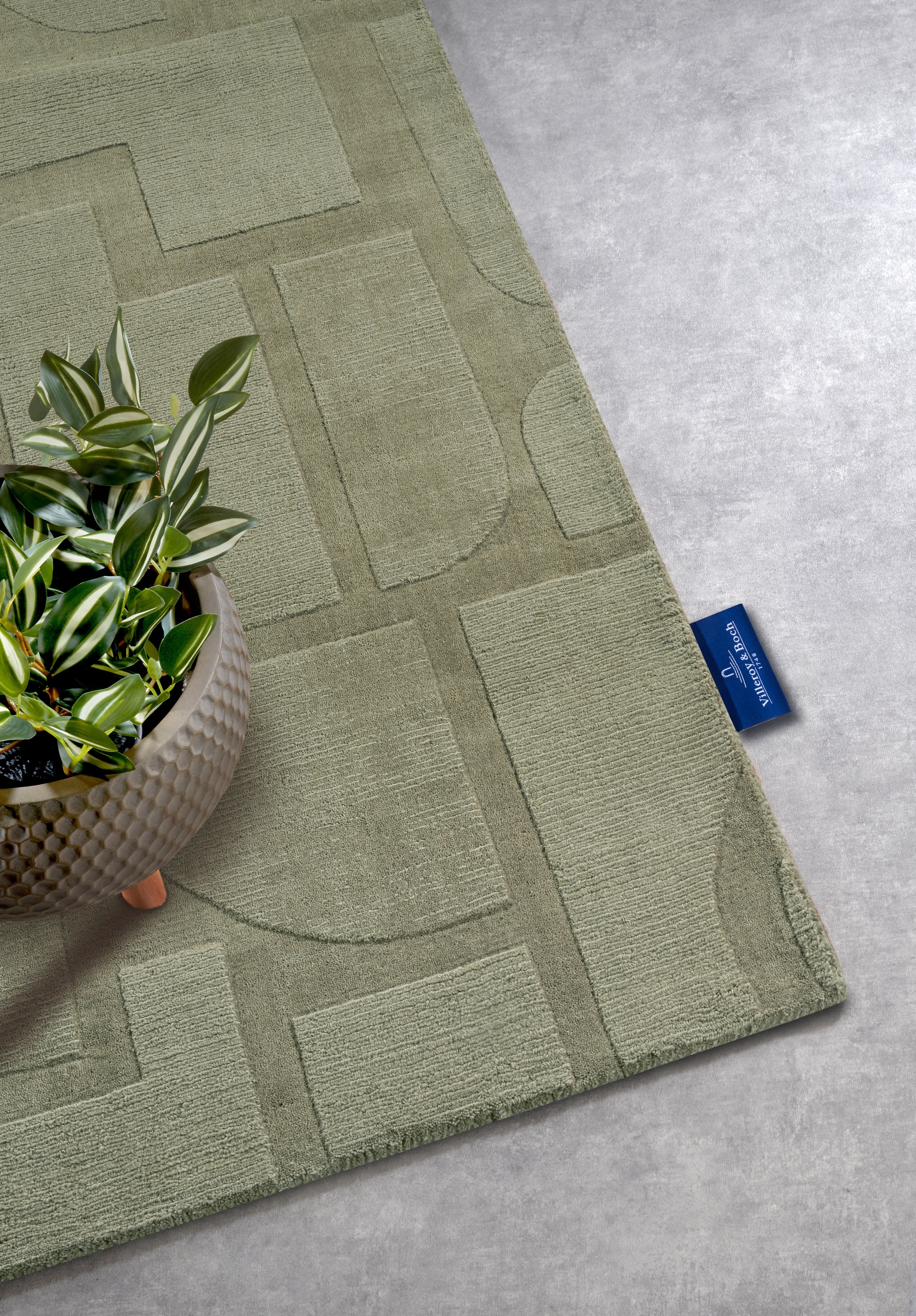 Villeroy & Boch Wollteppich »Alexis«, rechteckig, 10 mm Höhe, Handgewebt, Wolle, Natur, Wohnzimmer, Geometrie, Boho, Design