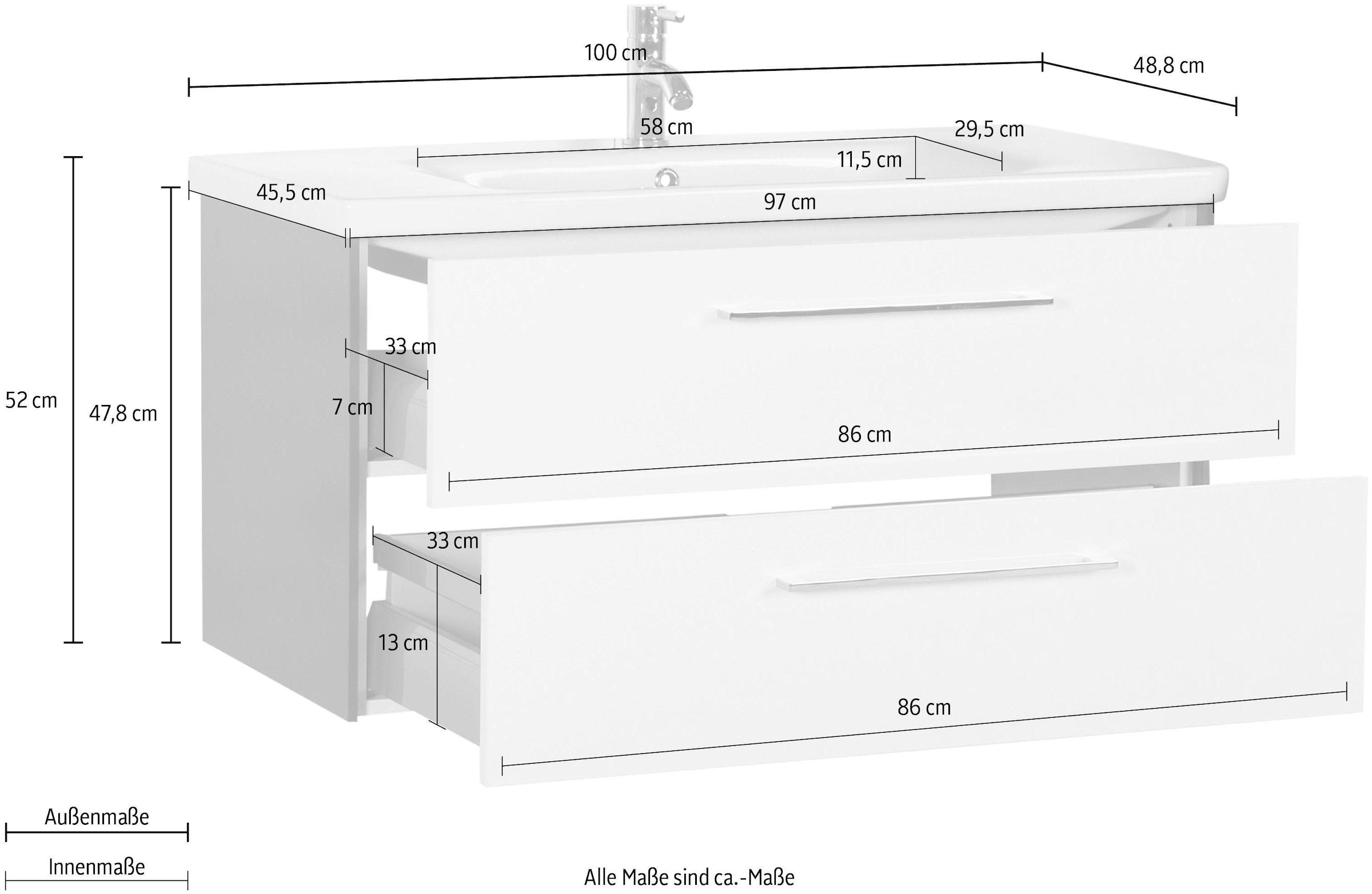 MARLIN Waschtisch »3400«, Breite 100 cm