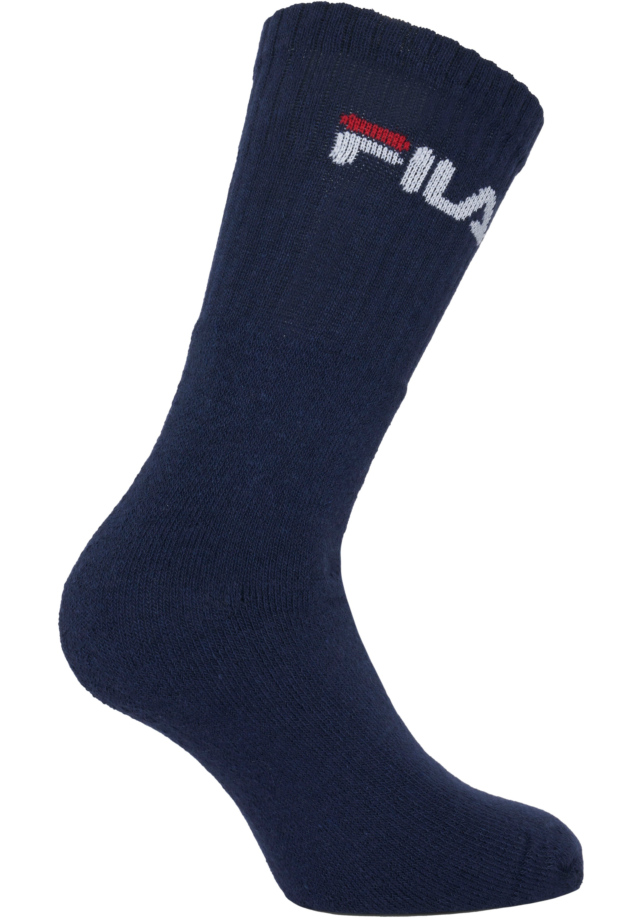 Fila Tennissocken »UNISEX CREW TENNIS FULL TERRY SOCKS«, (3 Paar), mit verstärkten Belastungszonen