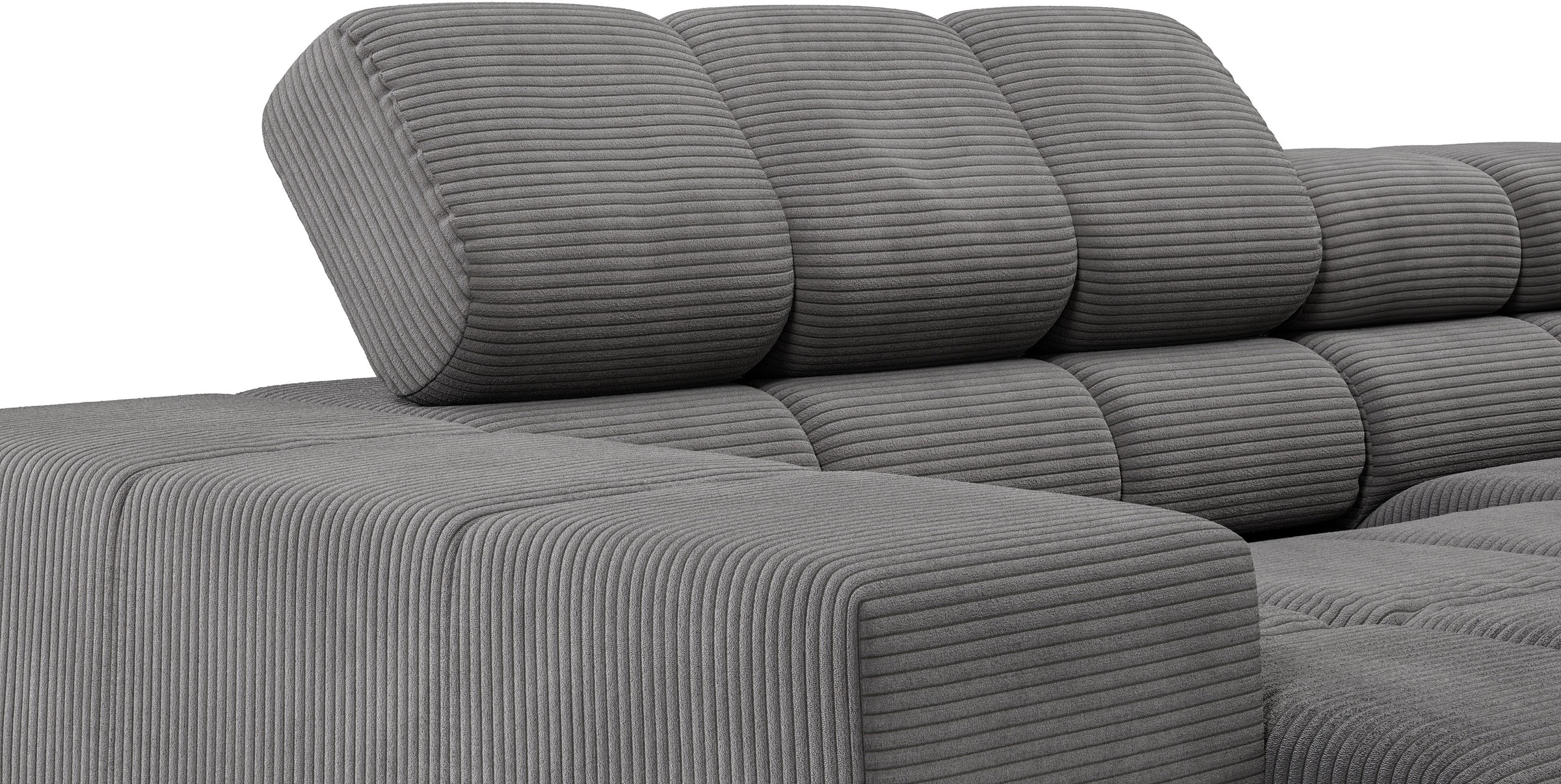 Home affaire Ecksofa »Ancona, incl. Kopfteilverstellung + 3 Zierkissen, L-Form, Breite 249cm« wahlweise motorische Sitztiefenverstellung, B/T(H: 249/215/70 cm