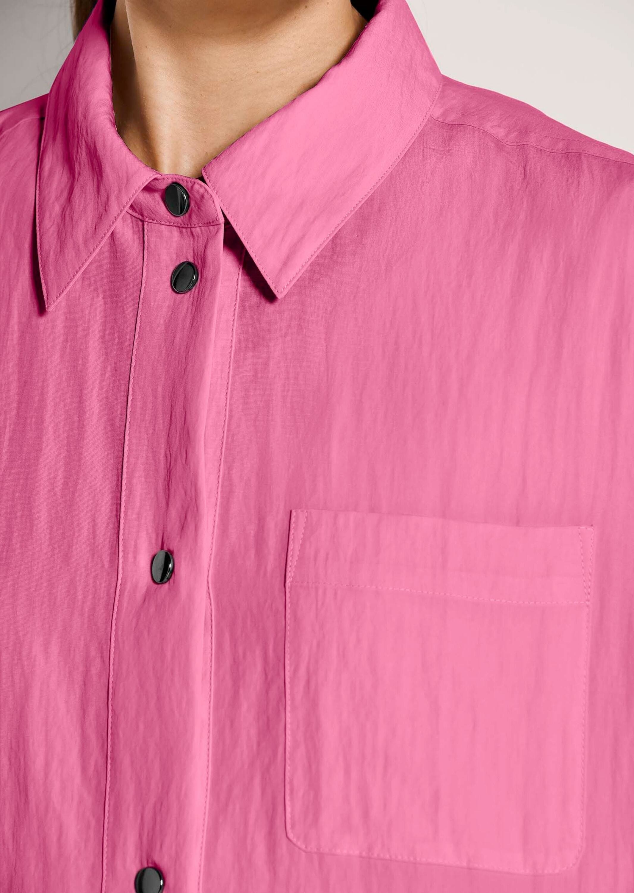 MADELEINE Langarmbluse »Hemdbluse Blusenshirt mit Brusttasche« Breite Manschetten