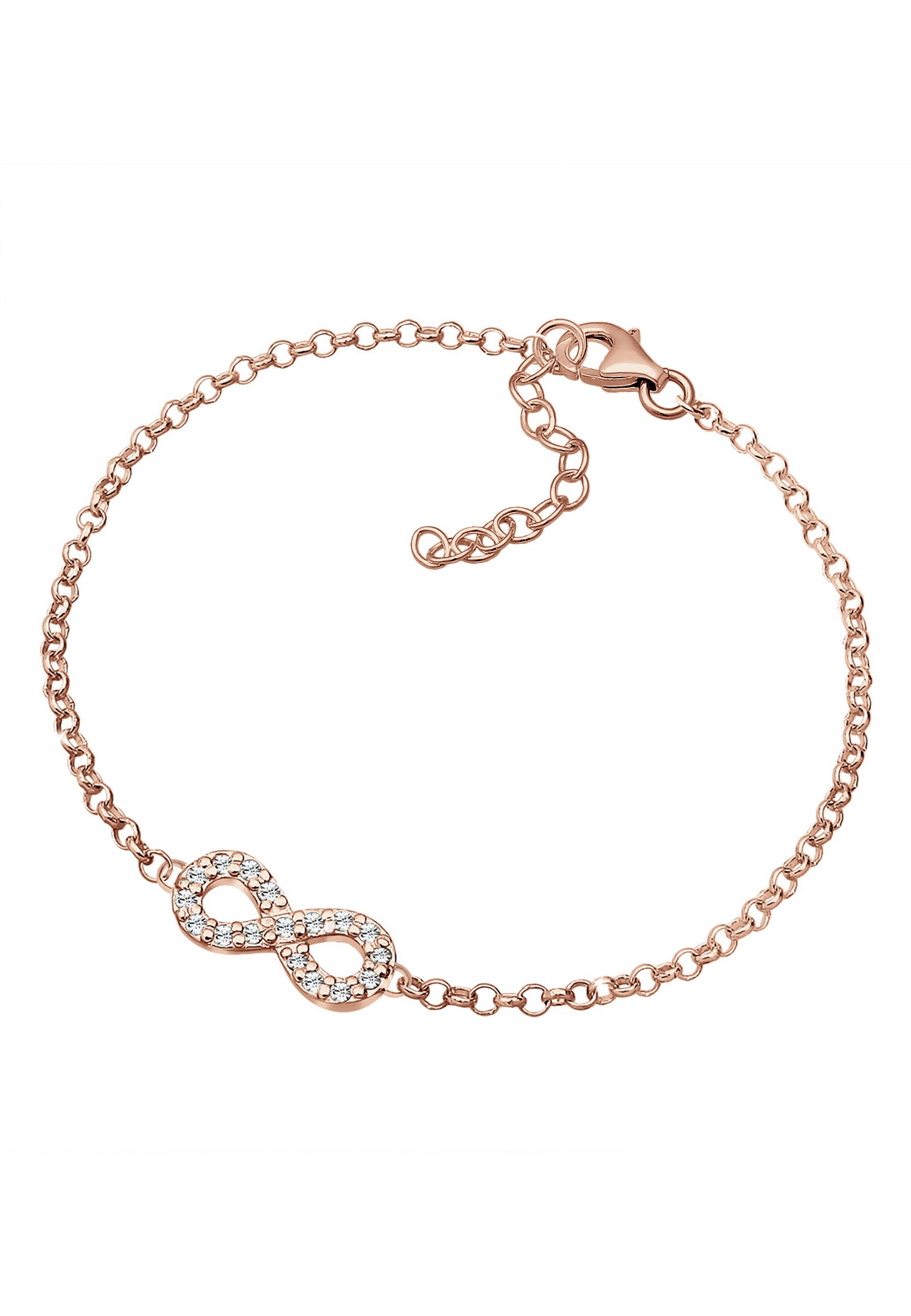 Elli Armkette »Armband Infinity Glas Crystals Weiß 925 Sterling Silber«