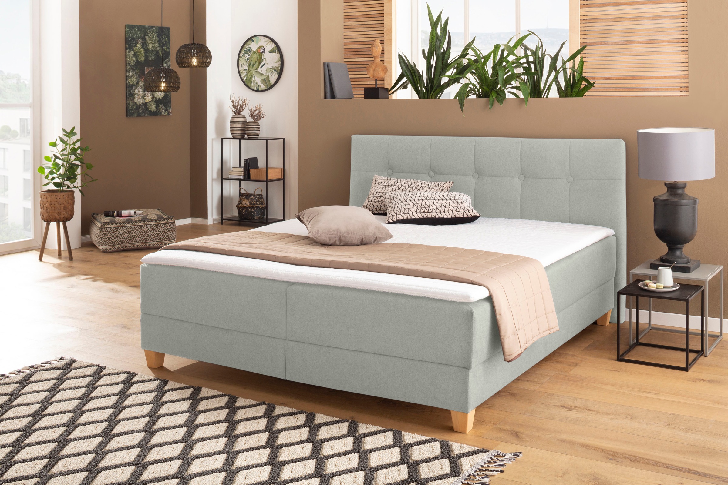 Home affaire Boxbett »Lonrai«, in H2,H3 & H4 und XXL - Überlänge 220cm wählbar, inkl. Topper