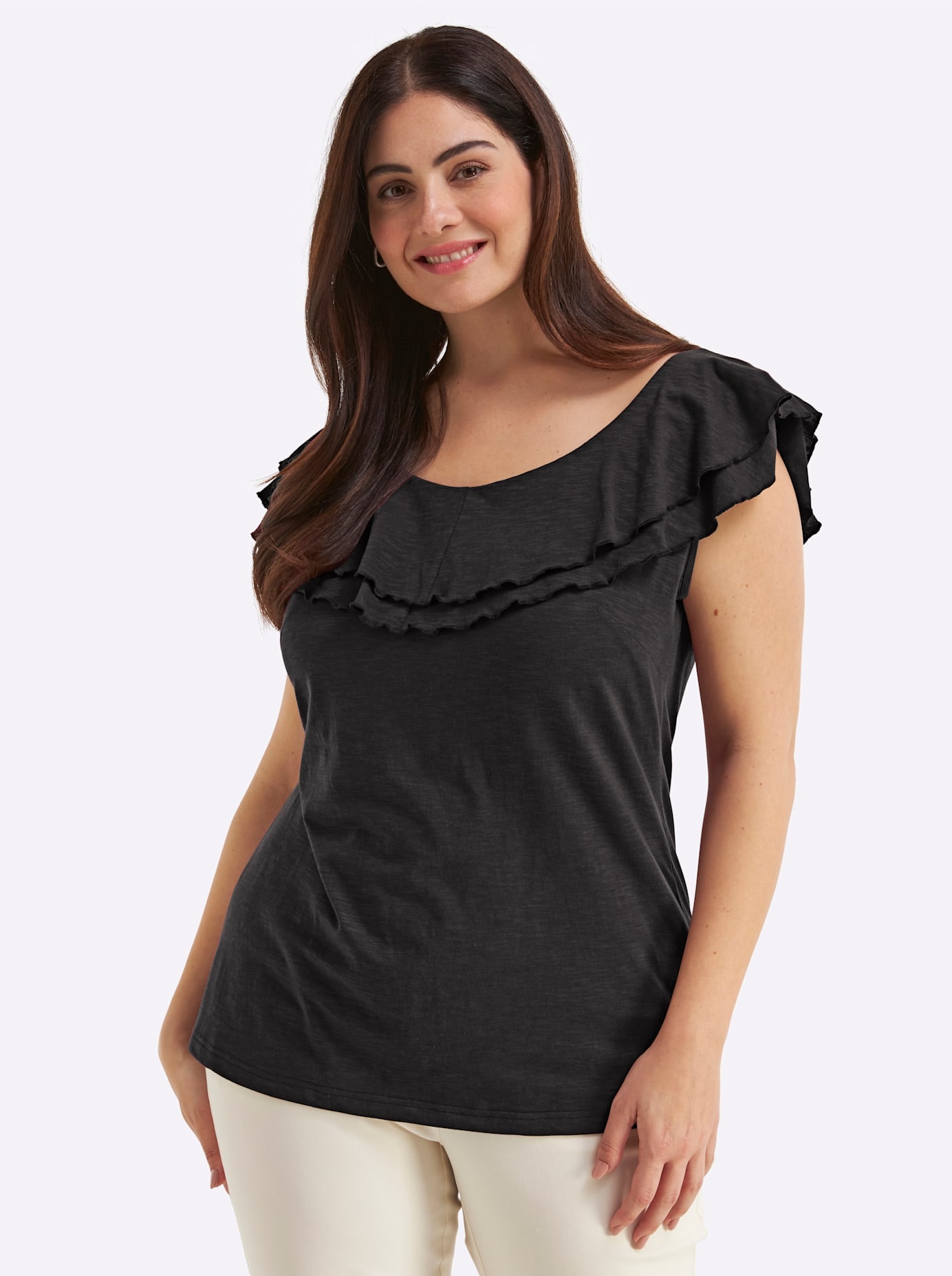 Sheego T-Shirt »Halbarmshirt« 1