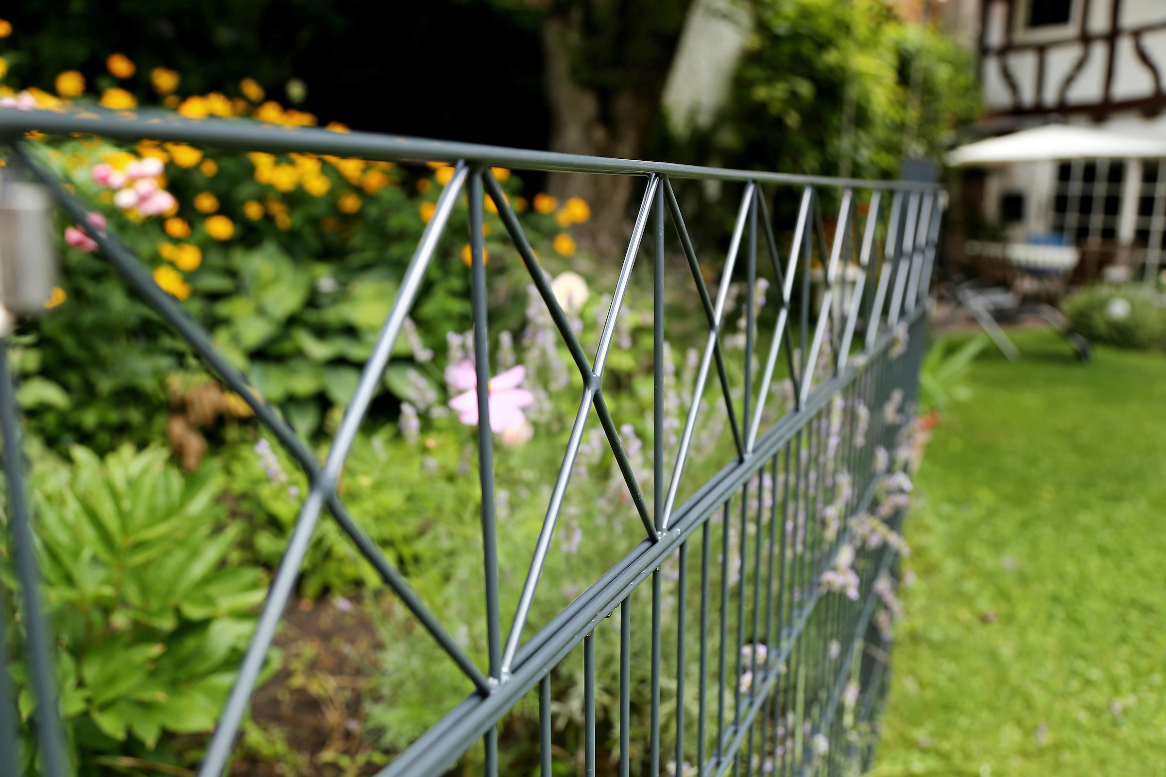 Alberts Doppelstabmattenzaun »Nexus« anthrazit, Höhe: 100-160cm, Gesamtlänge: 10-20m, zum Einbetonieren