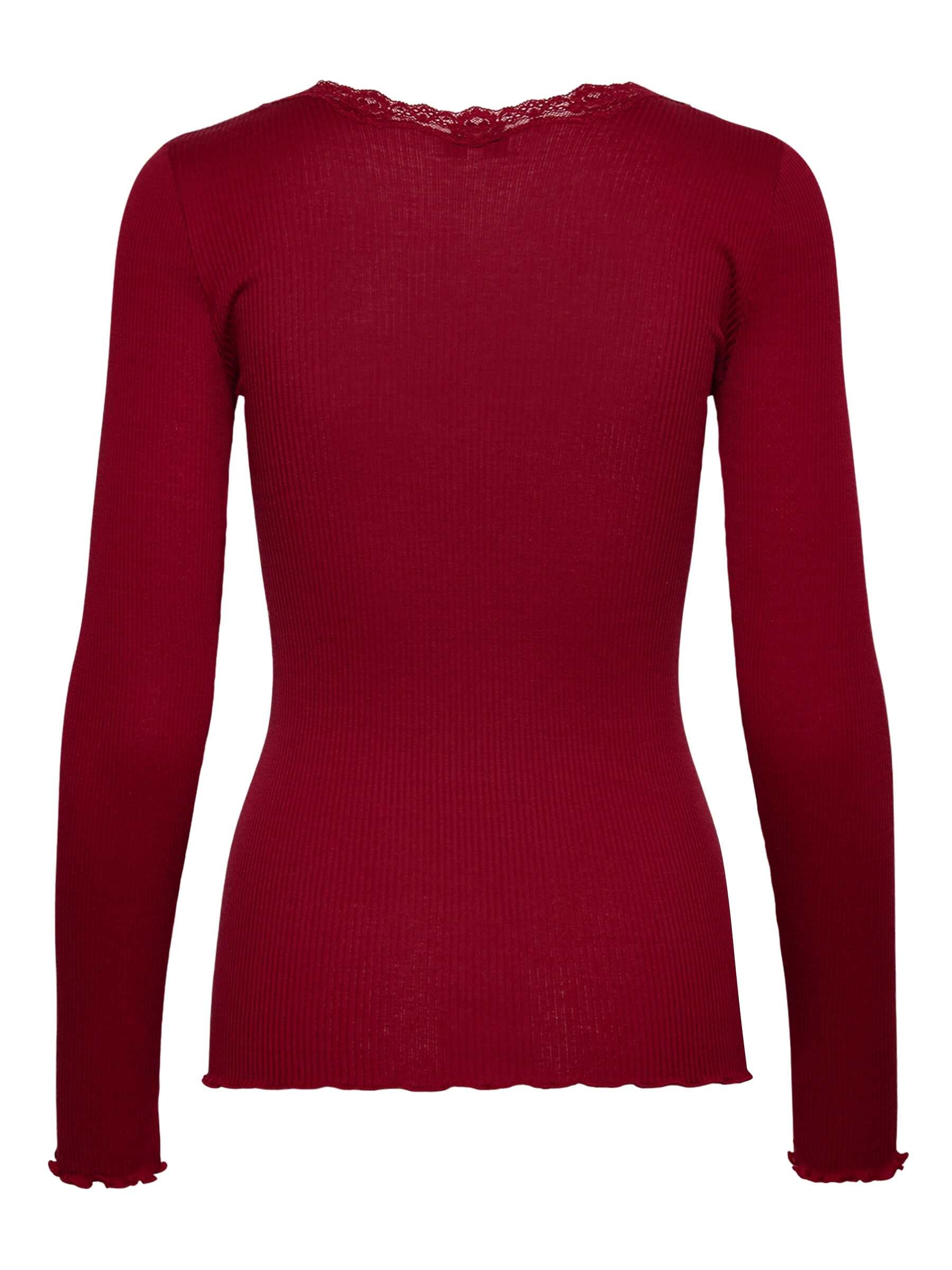 rosemunde Langarmshirt »Babette Silk Blouse mit Seide« Langarm, mit Spitze, feminin, bequem, eng, Seidenmix