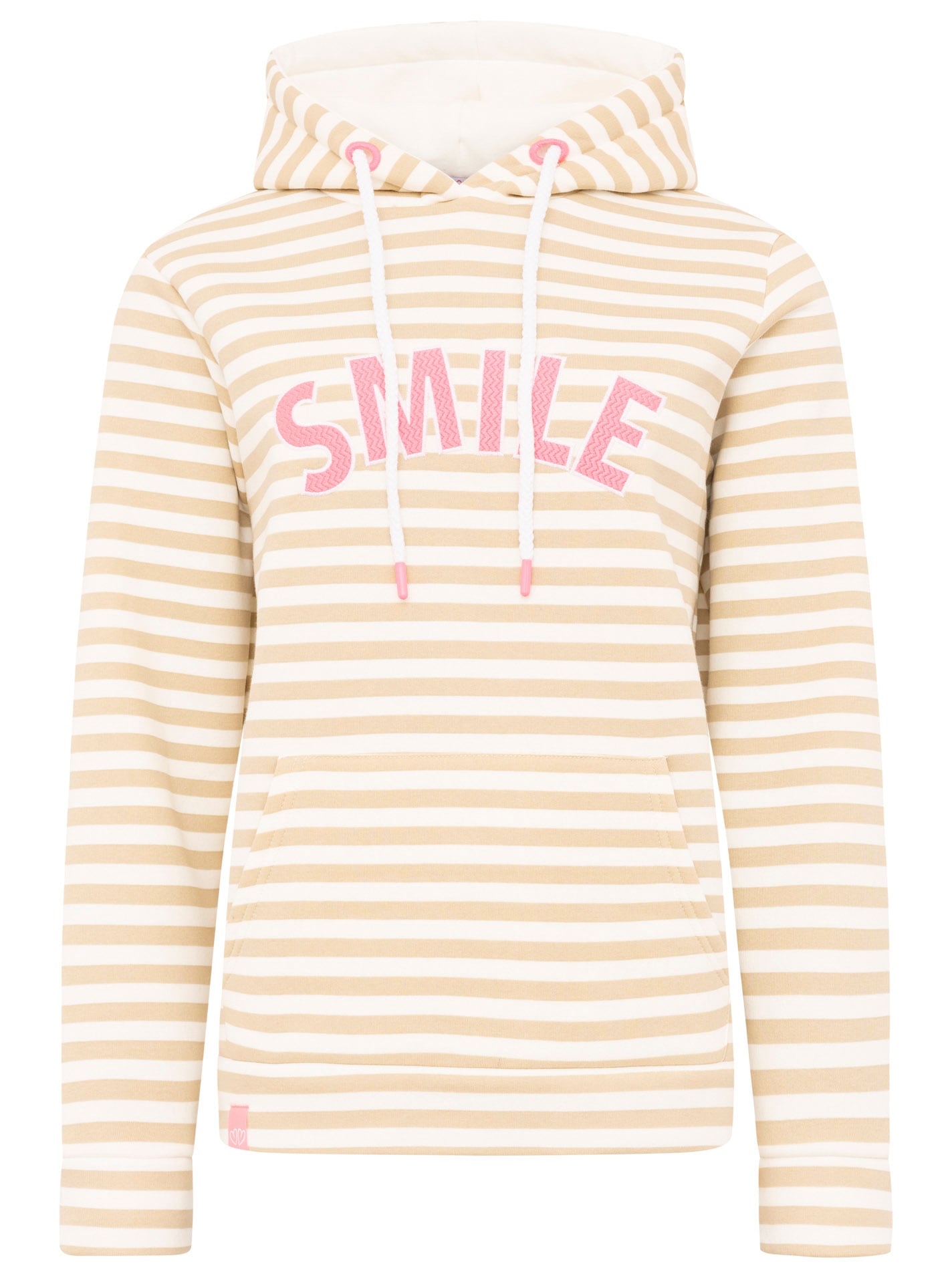 Zwillingsherz Kapuzensweatshirt »"Streifen Smile"«, gestreifter Hoodie mit SMILE Stickerei und Tasche