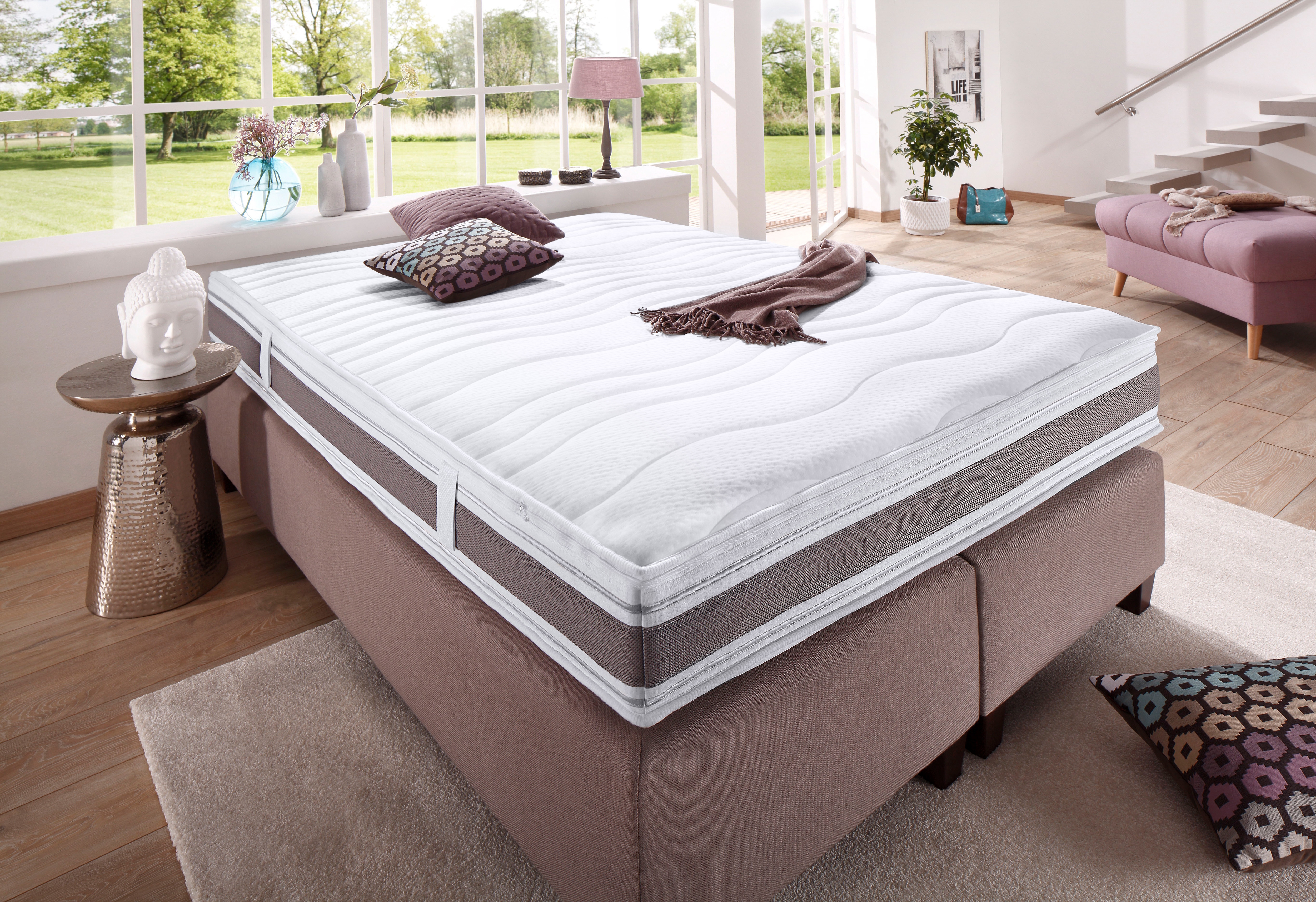 Fan Taschenfederkernmatratze »Punktoflex De Luxe T« 22 cm hoch 544 Federn 1 Stk. tlg. Natürlicher Schutz gegen Milben in weiß, Größe B/L: 200 cm x...