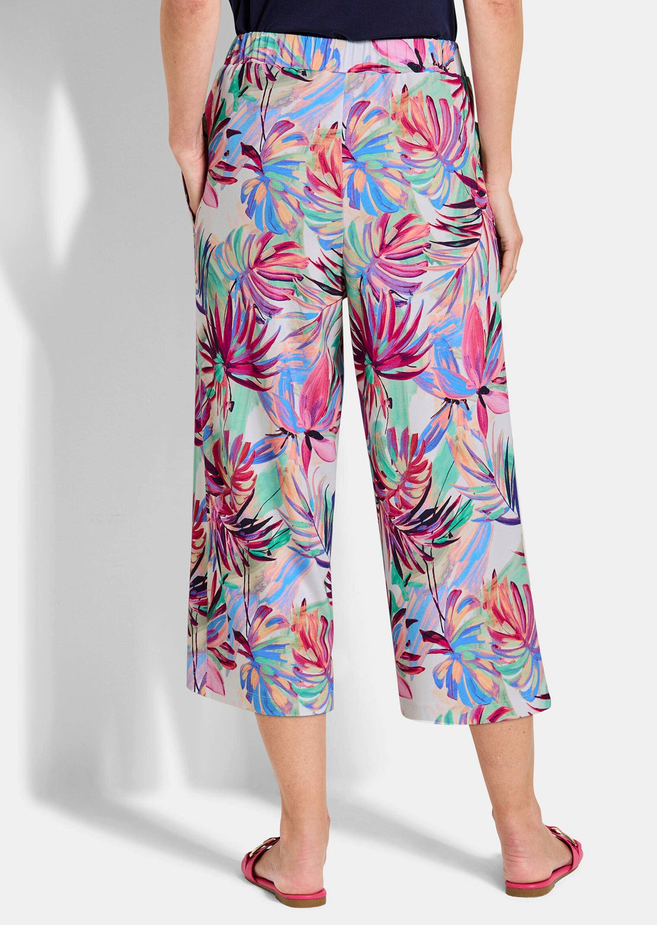 GOLDNER Schlupfhose »Jersey-Culotte VERA mit Palmenprint«