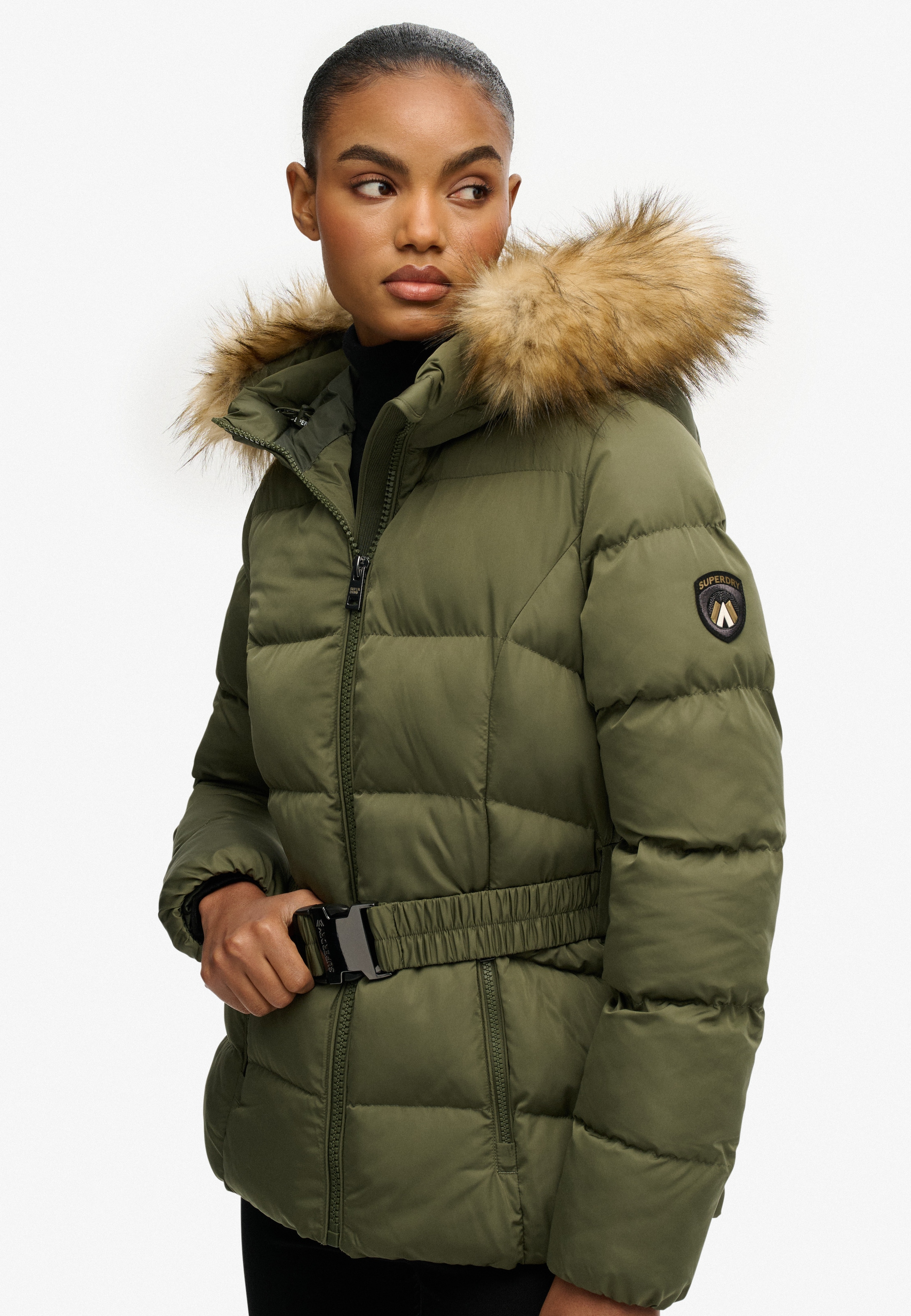 Superdry Steppjacke »FUJI BELTED PUFFER« mit Kapuze
