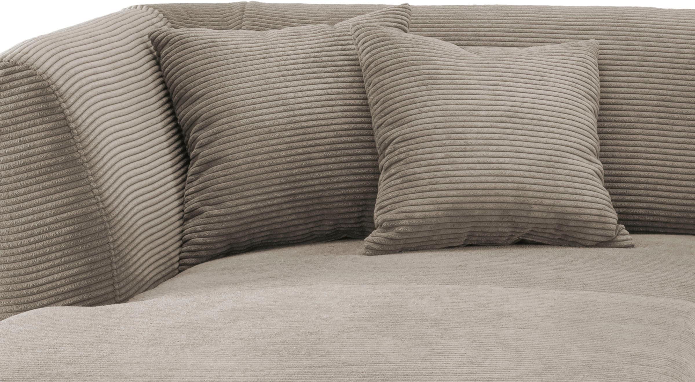 INOSIGN Ecksofa »Colori L-Form«, Holzfußfarbe wählbar, inkl. 4x Zierkissen