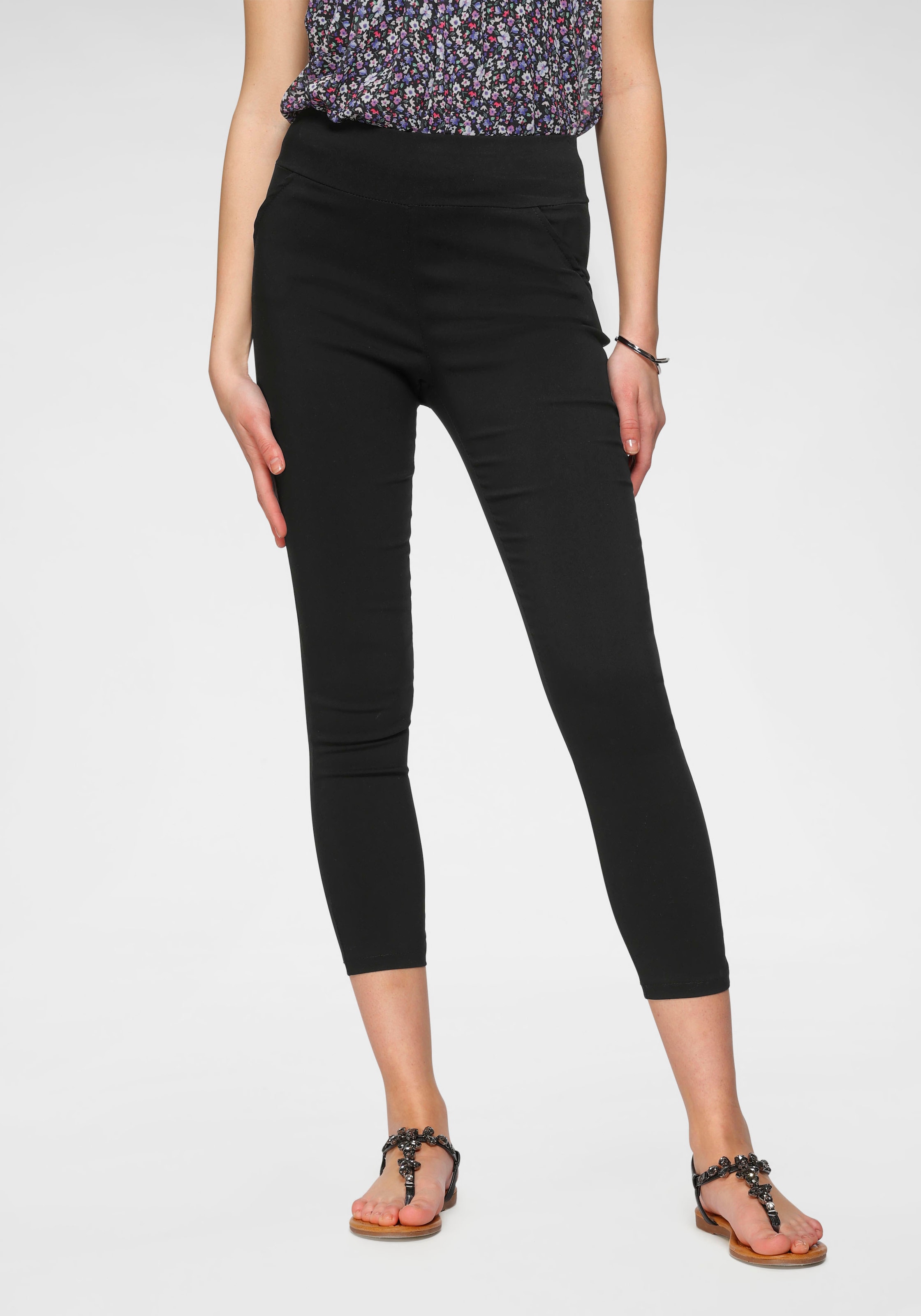 HaILY’S Jeggings »Trendige Web-Jeggings von HAILYS:«, (Enge High Waist Form mit Gummizugbund, breitem Bündchen), und hohem Stretchanteil in 7/8- Länge
