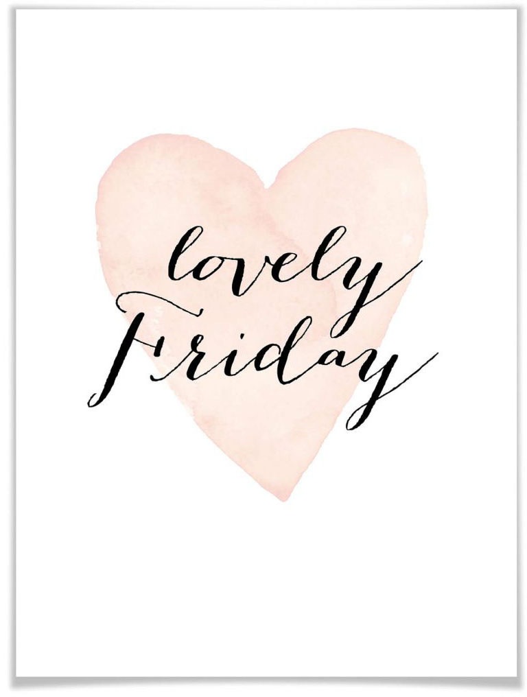 Wall-Art Poster »Friday Freitag«, Schriftzug, (1 St.), Poster, Wandbild, Bild, Wandposter