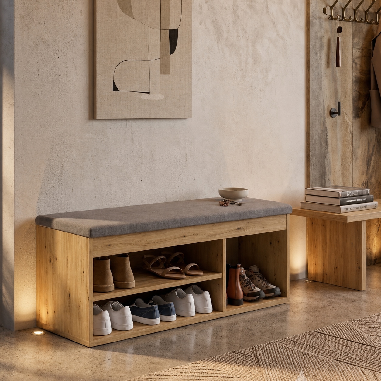 OTTO home Schuhbank »Schuchschrank 100,  Schuhregal, Schuhtruhe, Schuhkommode, Sitzbank« Inkl. bequemem Sitzkissen mit Stauraum darunter