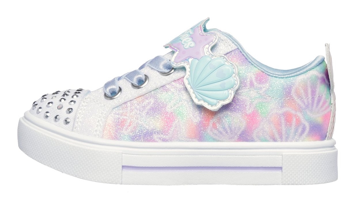 Skechers Lauflernschuh »TWINKLE SPARKS LIGHTS«, Sneaker,Blink,-Klettschuh mit Glitzer, Größenschablone zum Download