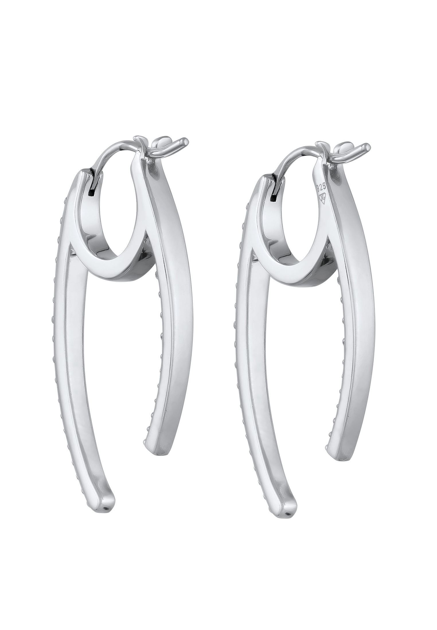 Elli Paar Creolen »Ohrringe Creolen Oval Elegant 925 Silber, mit Kristallen von Swarovski®«