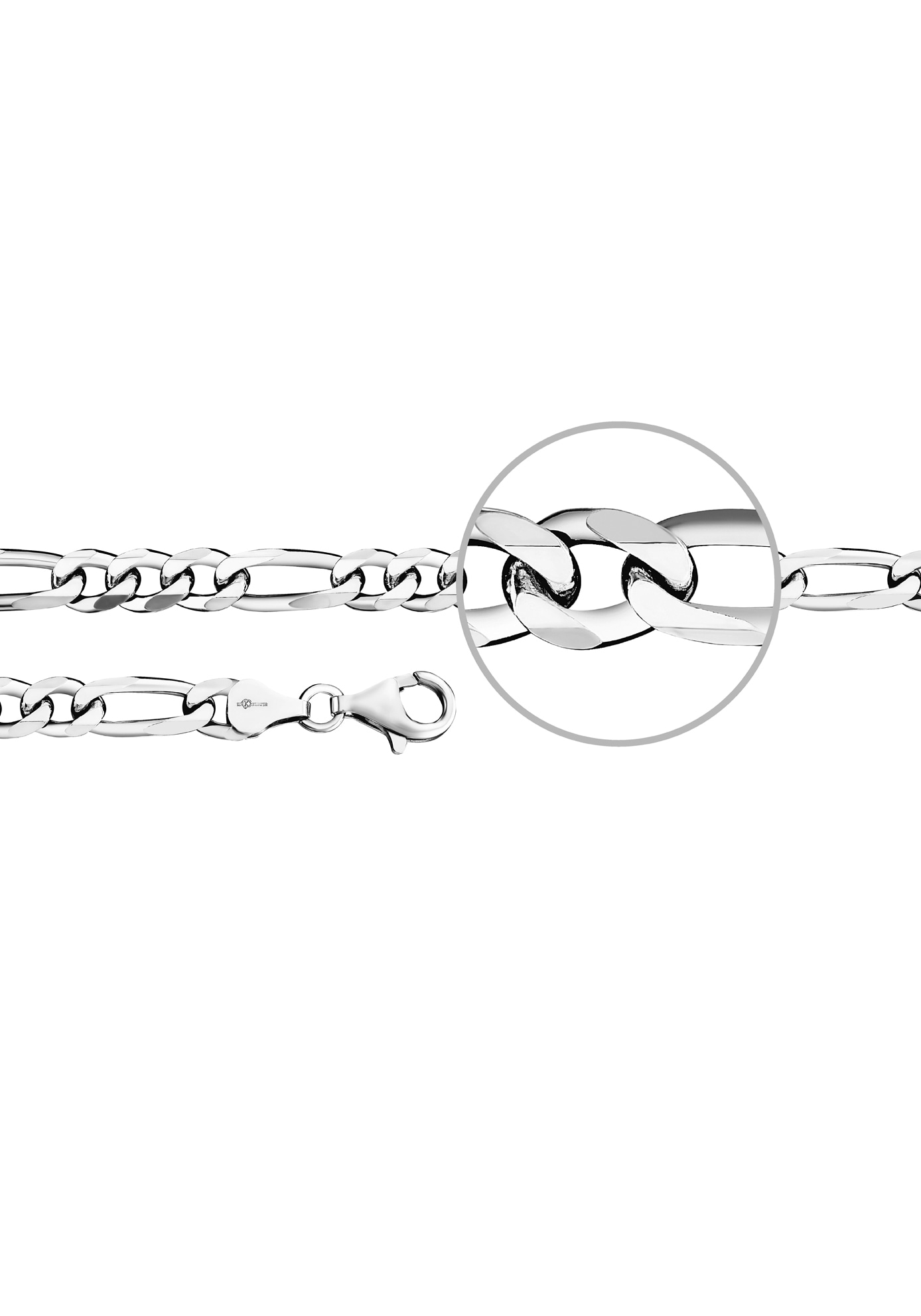 Der Kettenmacher Silberkette »FIGAROKETTE, diamantiert, in mehreren Breiten erhältlich, F3, F4«