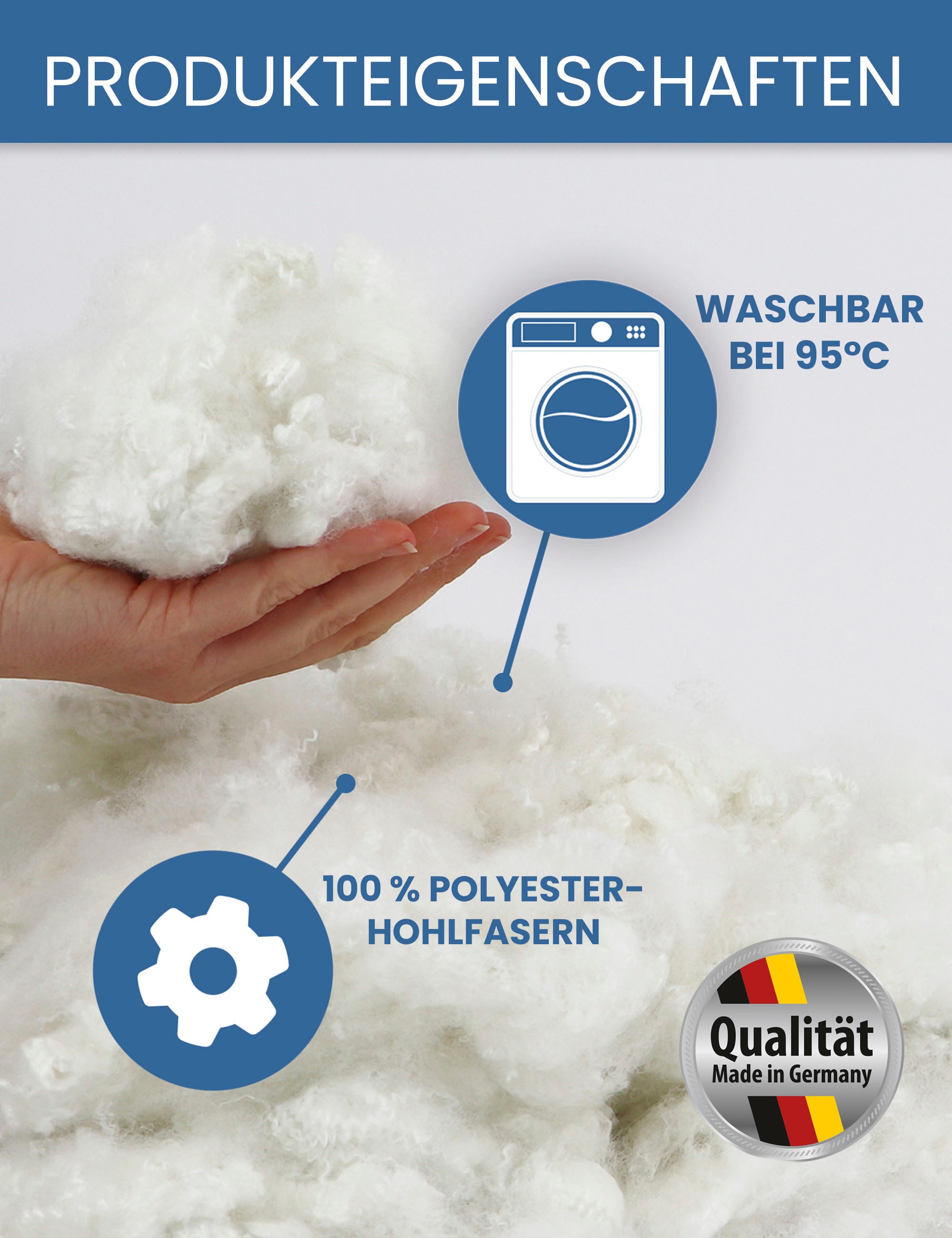 Primaflor-Ideen in Textil Kissenfüllung »Füllmaterial Kissenfüllung Polyesterholfasern«, Füllmaterial für Kissen, Möbel, Stofftiere & Puppen, waschbar