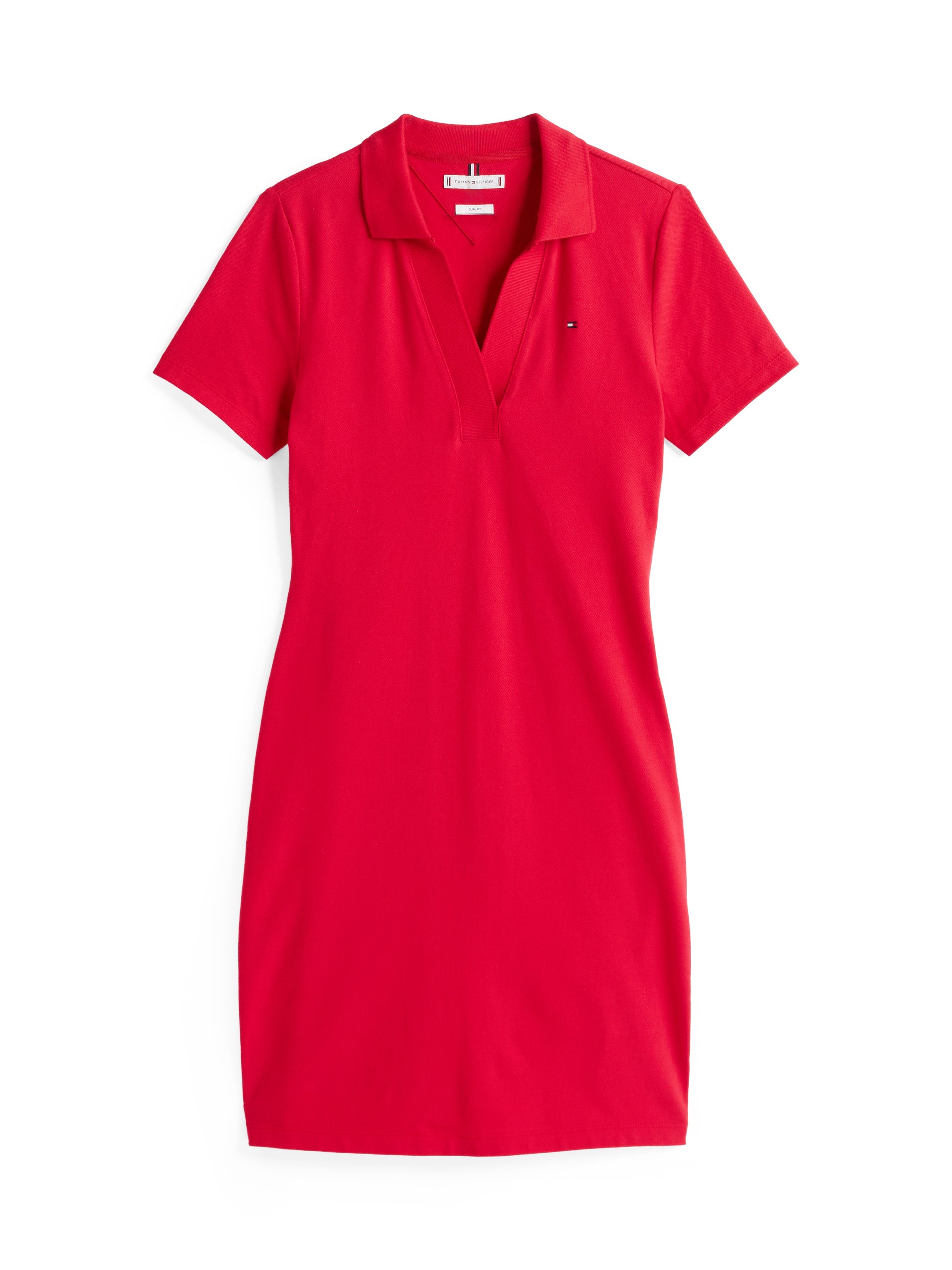 Tommy Hilfiger Polokleid »SLIM OPEN NK POLO DRESS SS«, mit gestickter Tommy Hilfiger Flagge