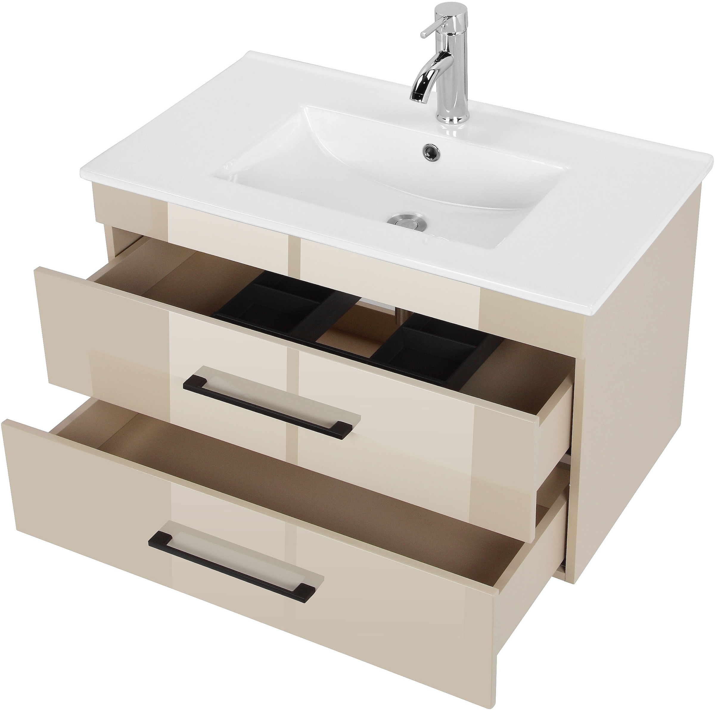 welltime Waschtisch »Florenz Badmöbel Badschrank mit Waschbecken«