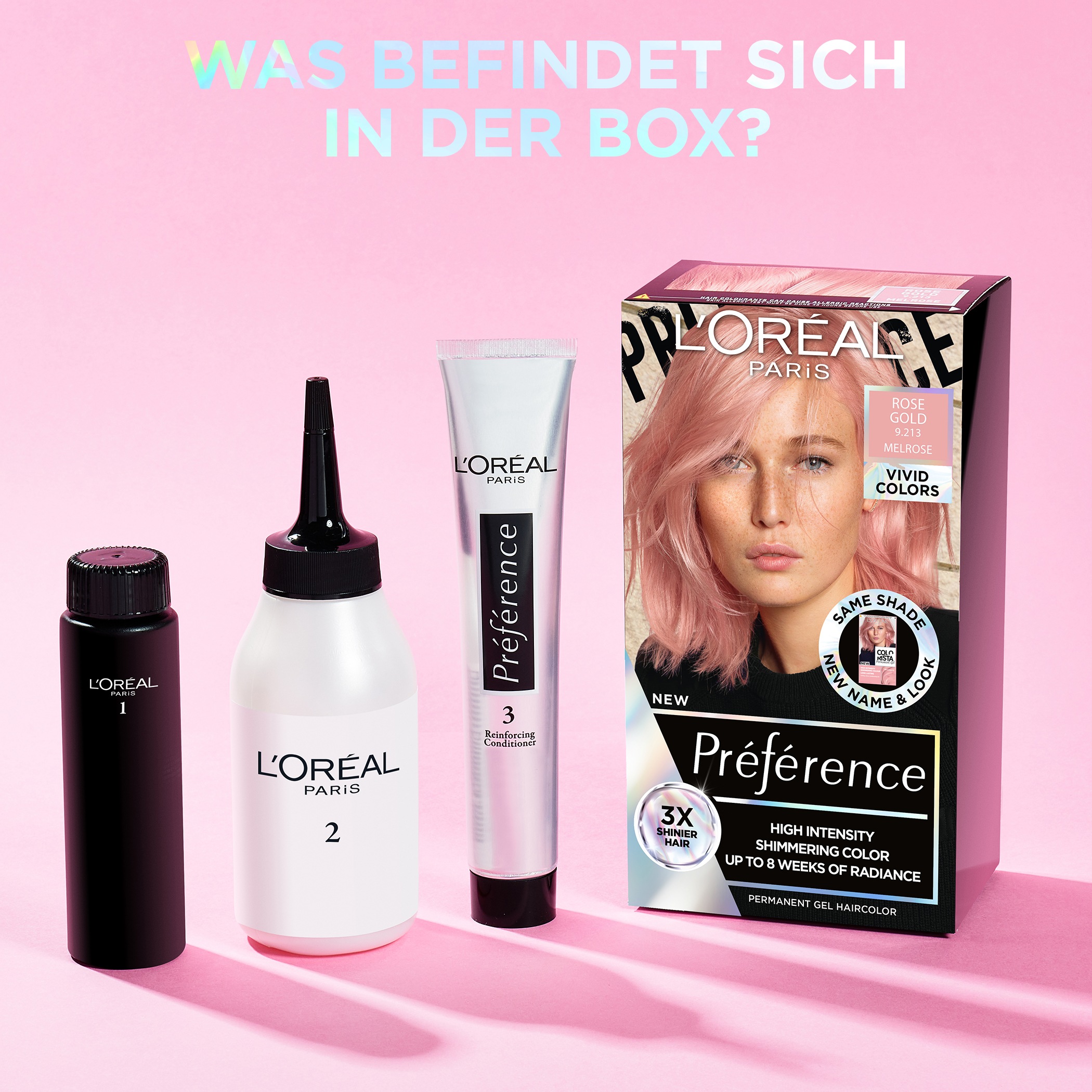 L'ORÉAL PARIS Coloration »Préférence Vivid Colors«, (Packung, 3 tlg.), mit pflegender Formel