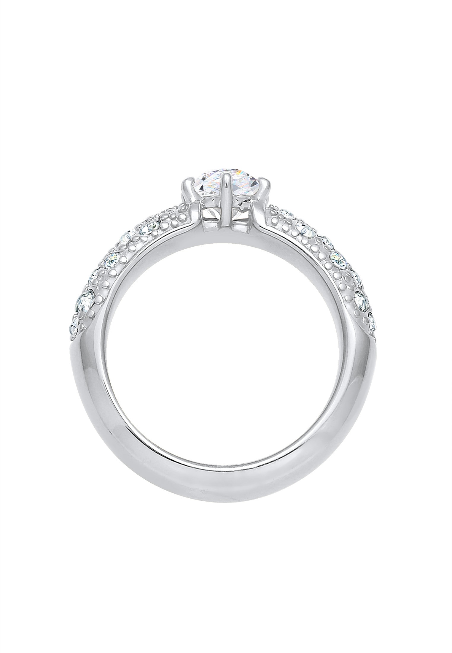 Elli Premium Verlobungsring »Ring Glas Kristalle Weiß 925 Sterling Silver«